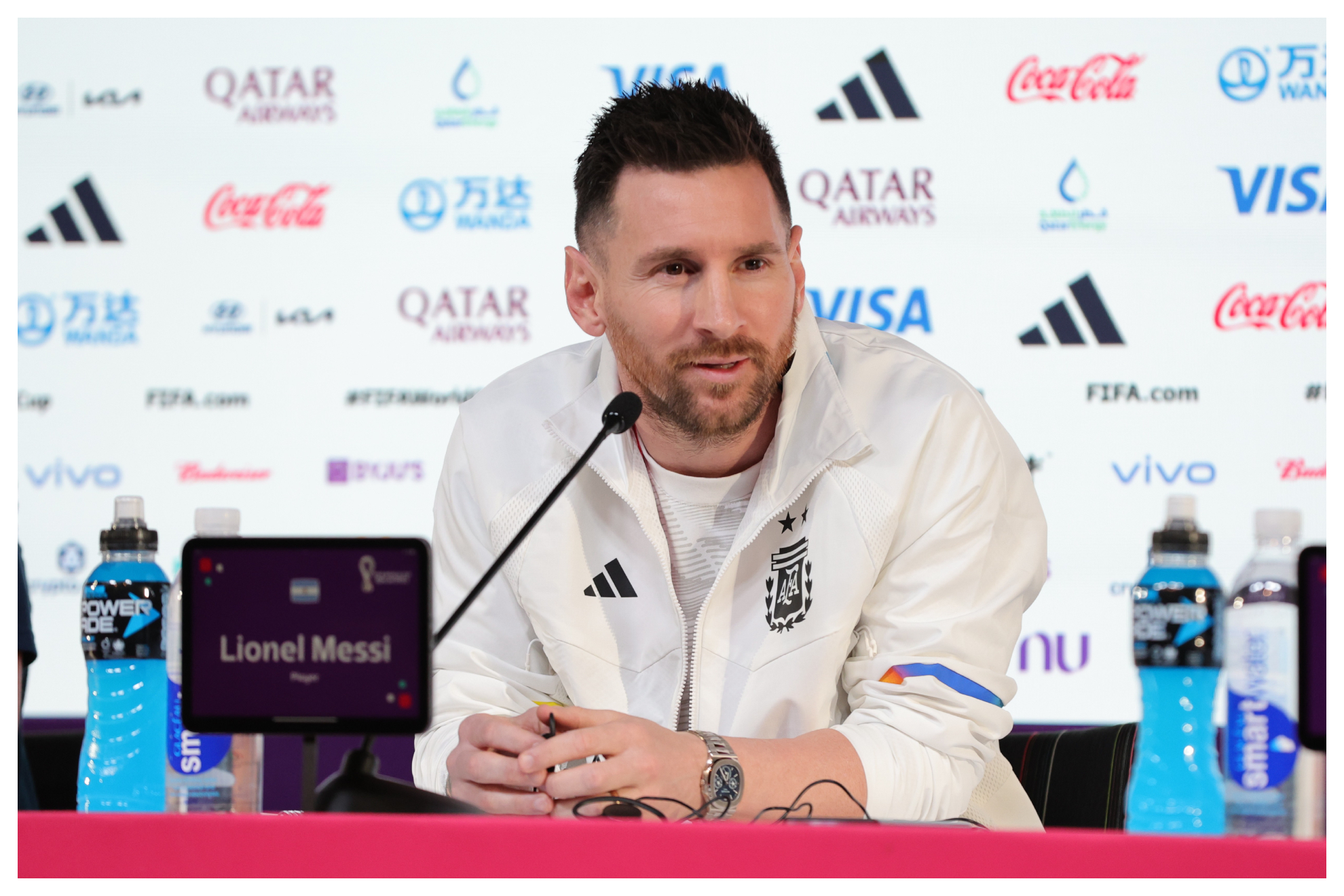 Lionel Messi (35), en su rueda de Prensa.