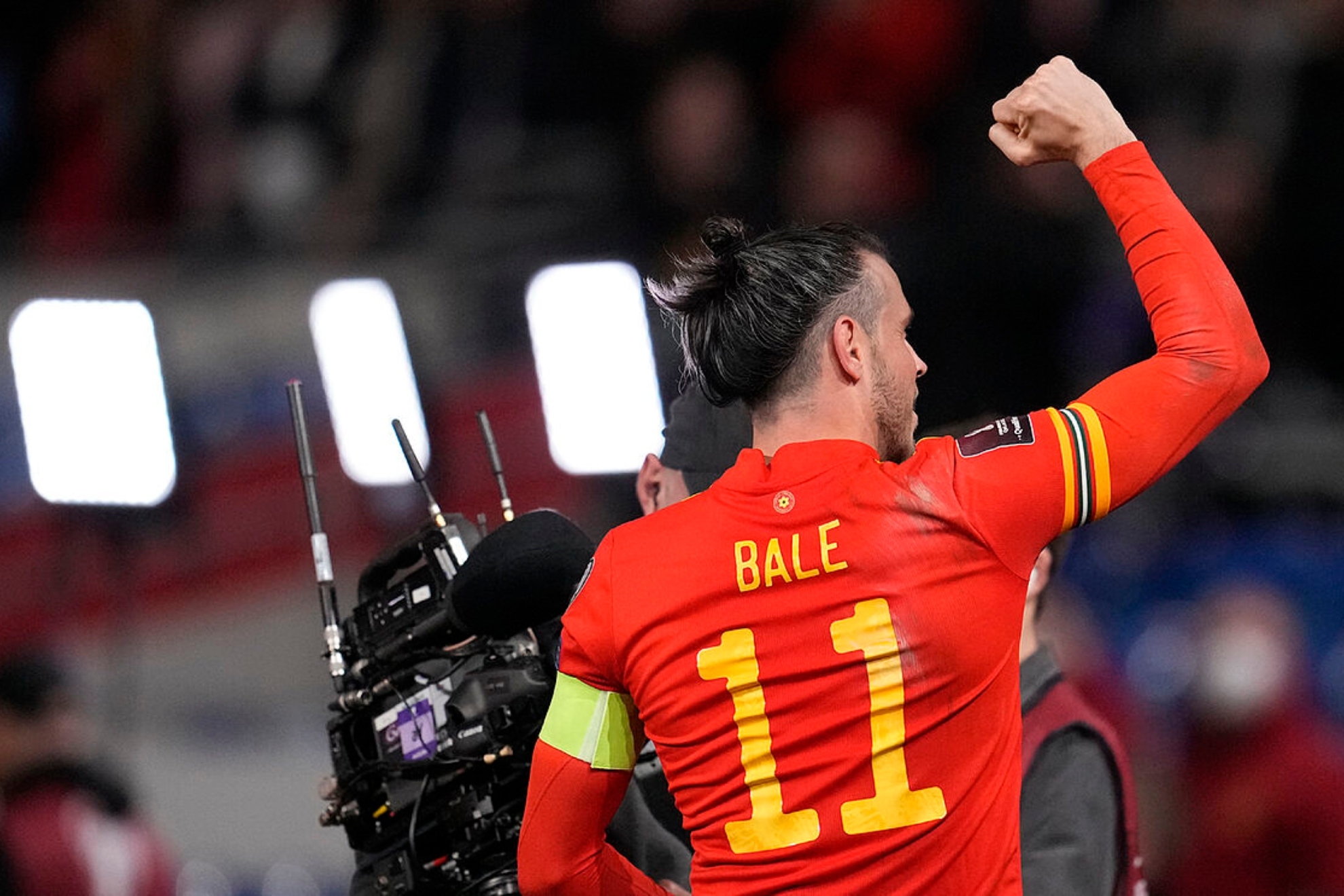 Gareth Bale, celebrando un gol con Gales