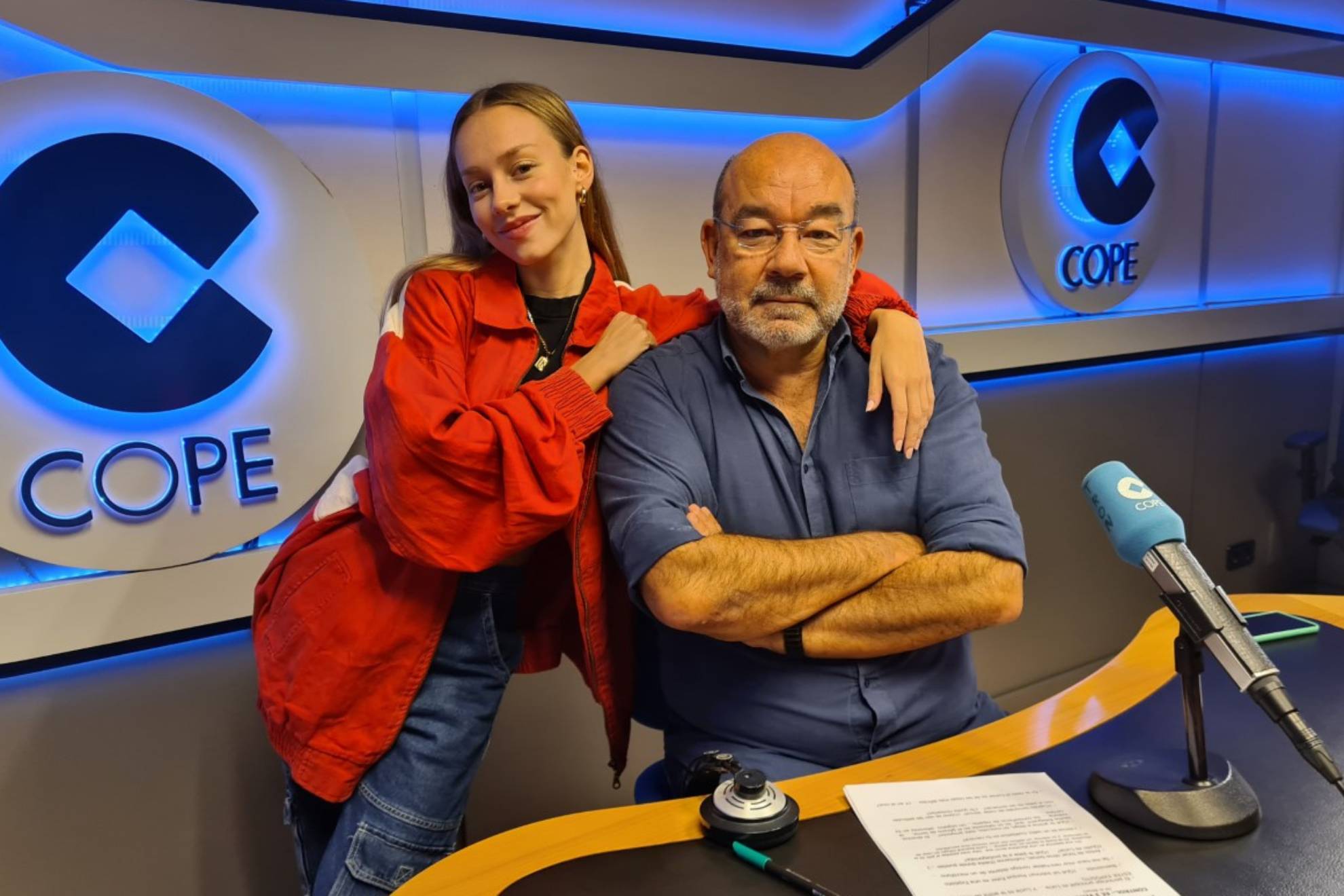 Ester y Ángel Expósito en la entrevista.
