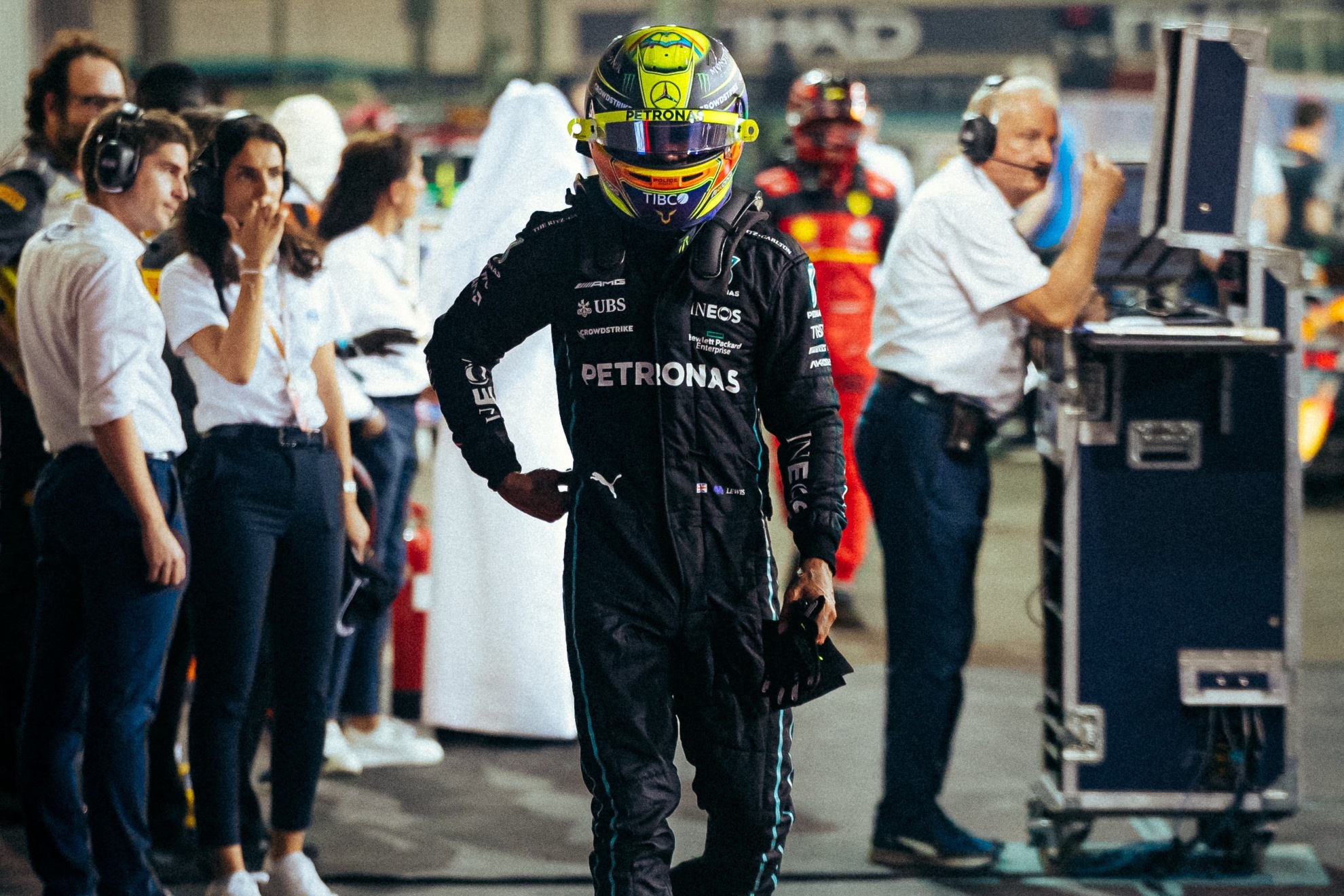 Hamilton no acabó bien el año en Abu Dhabi.