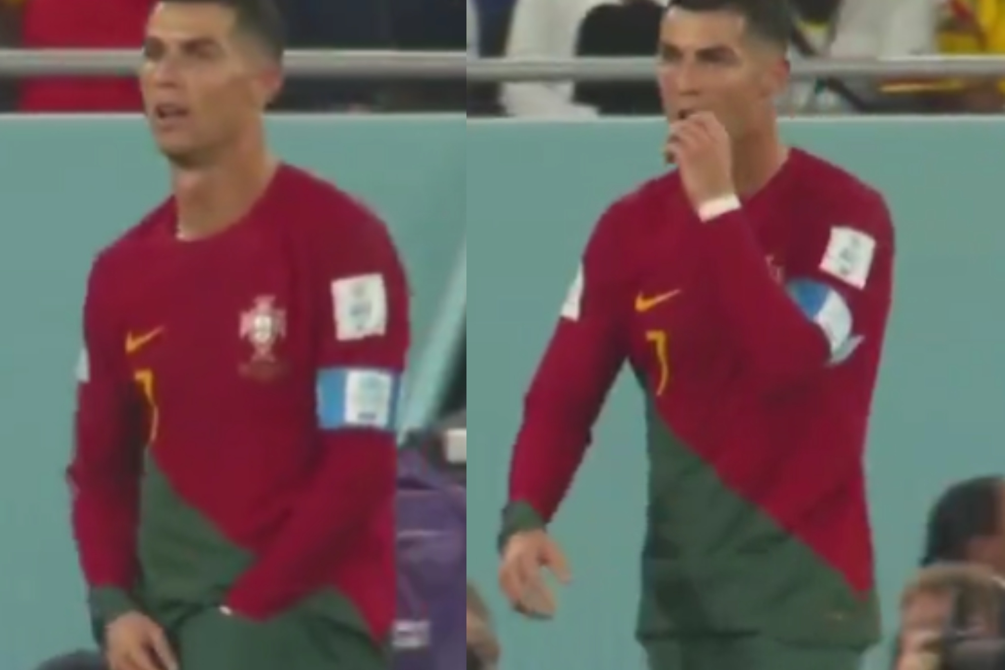 Cristiano goes viral: The Portugal star seen taking something out of his underpants and eating it... what was it?
