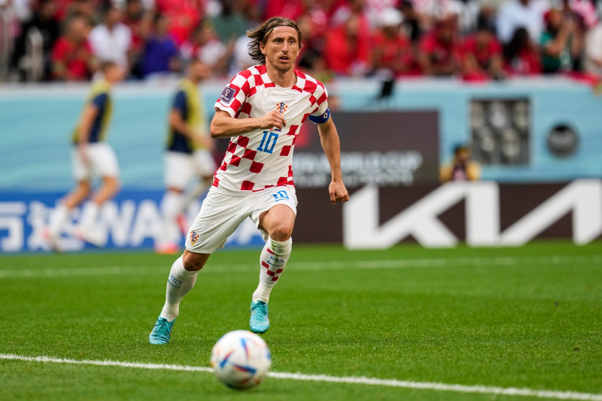 Modric jugando con la Selección de Croacia
