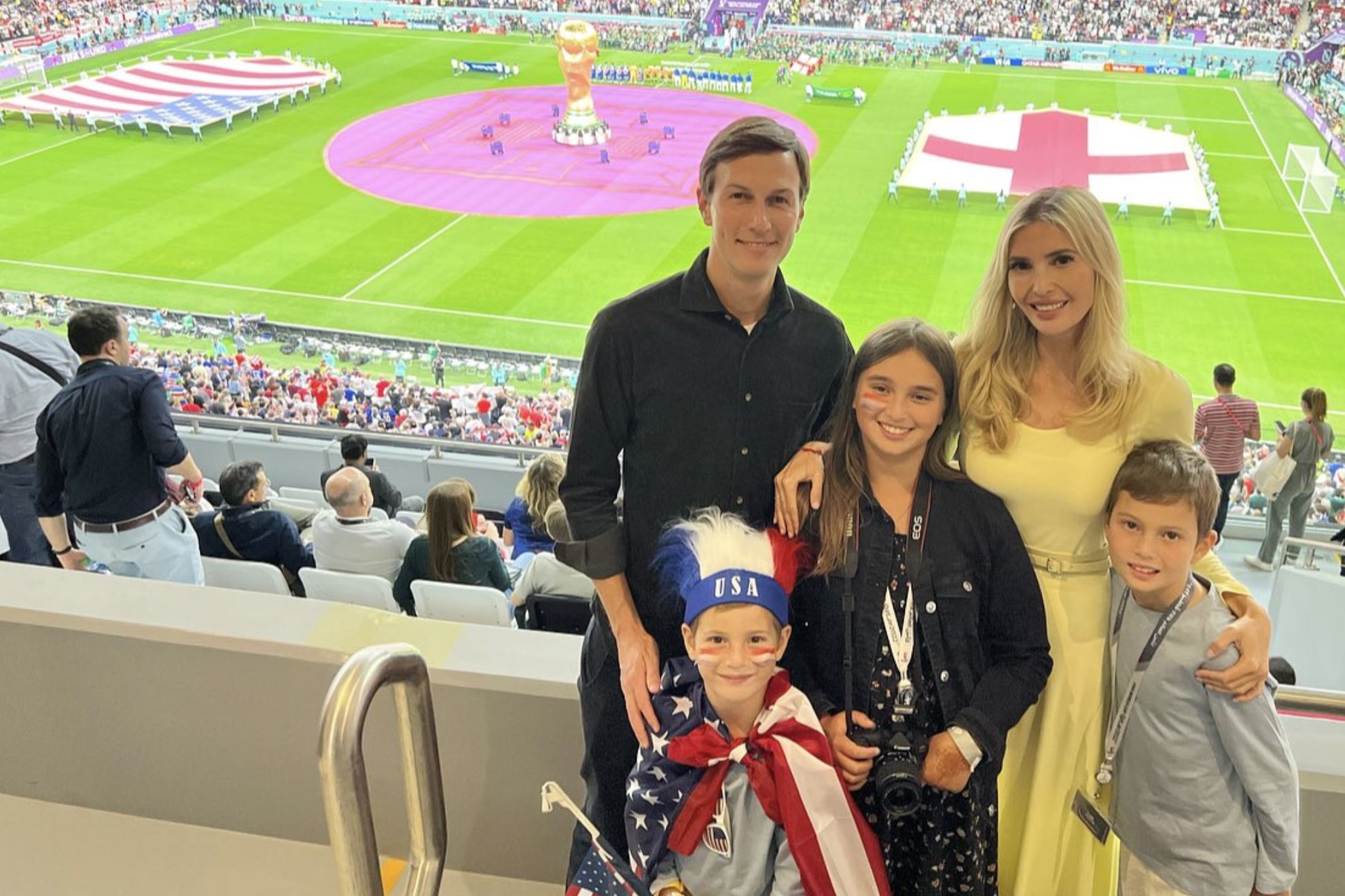 Ivanka Trump and Jared Kushner with their three children at 2022 FIFA World Cup in Qatar