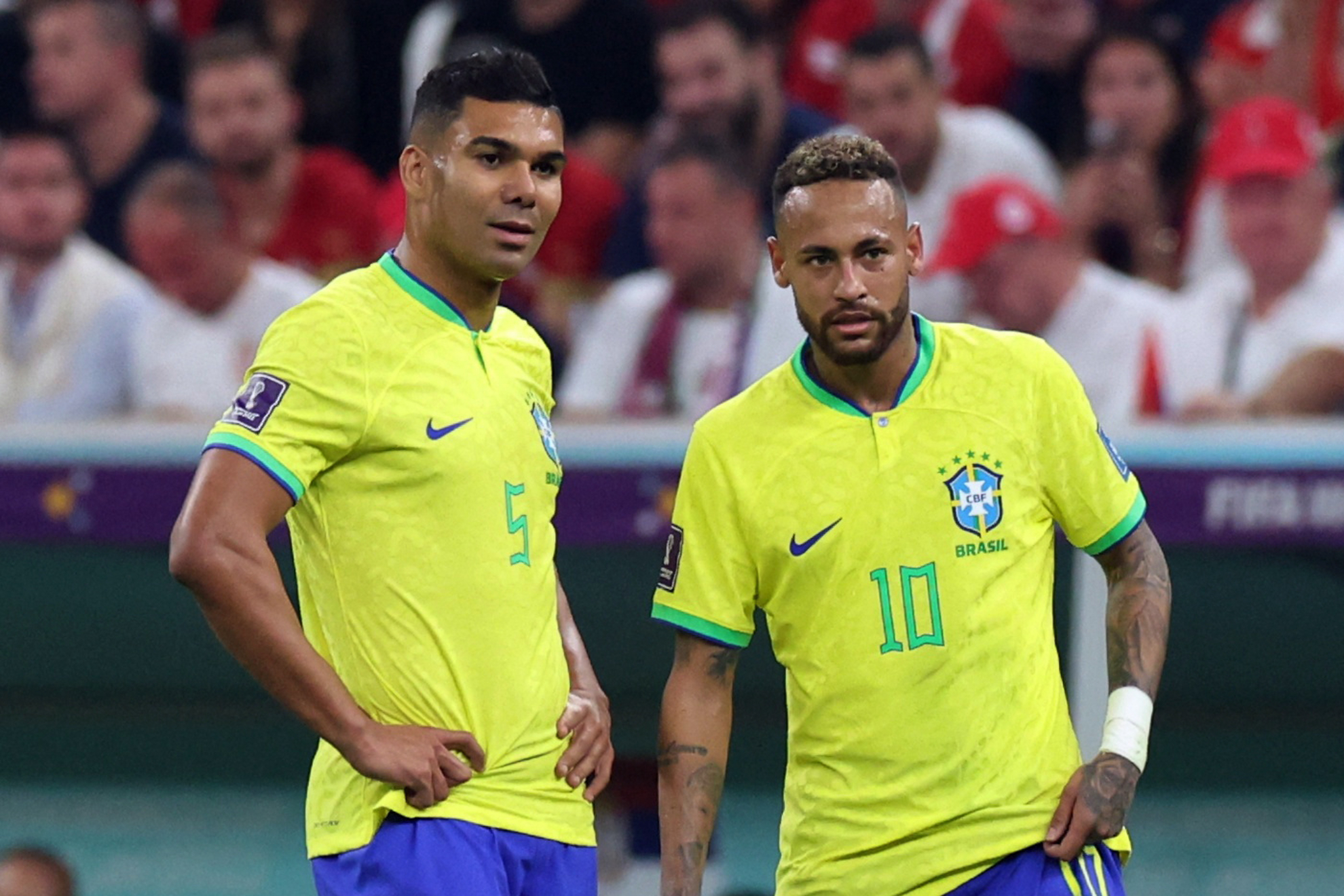 Casemiro y Neymar en el debut de Brasil en Qatar 2022 ante Serbia | Reuters
