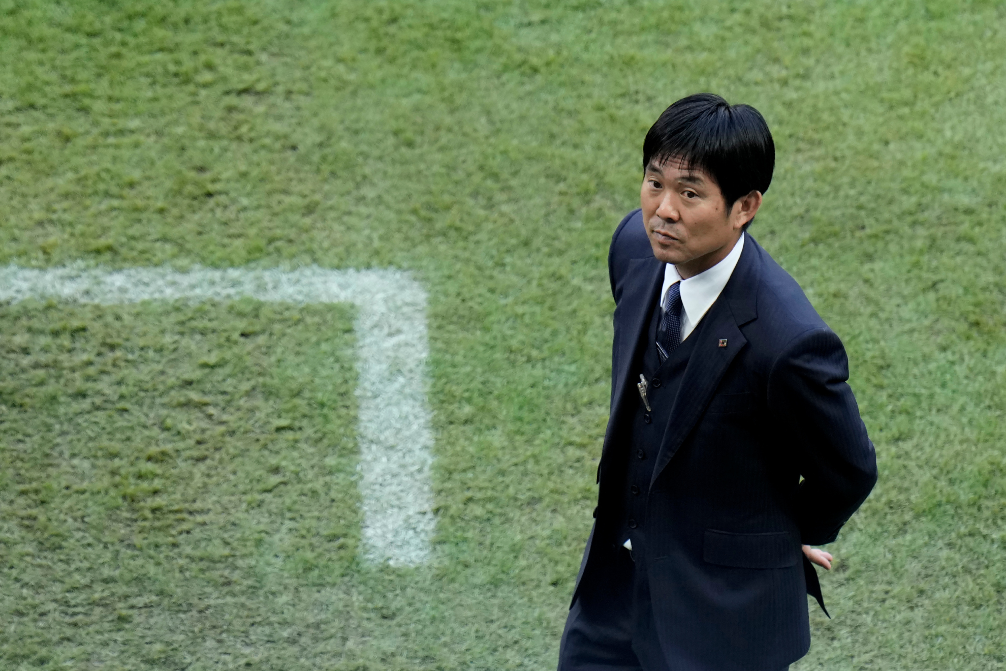 Moriyasu, con cara seria, tras la derrota de Japón ante Costa Rica.