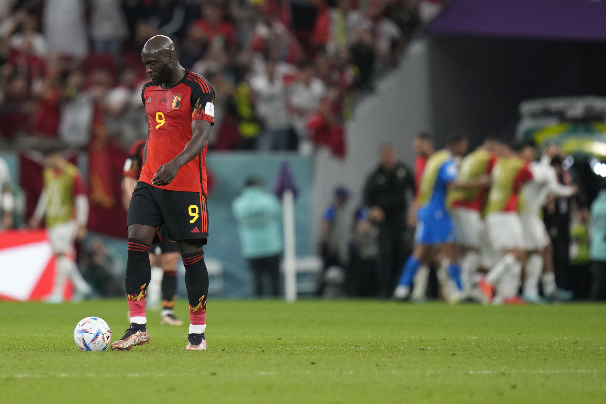 Lukaku, after the defeat against Morocco.