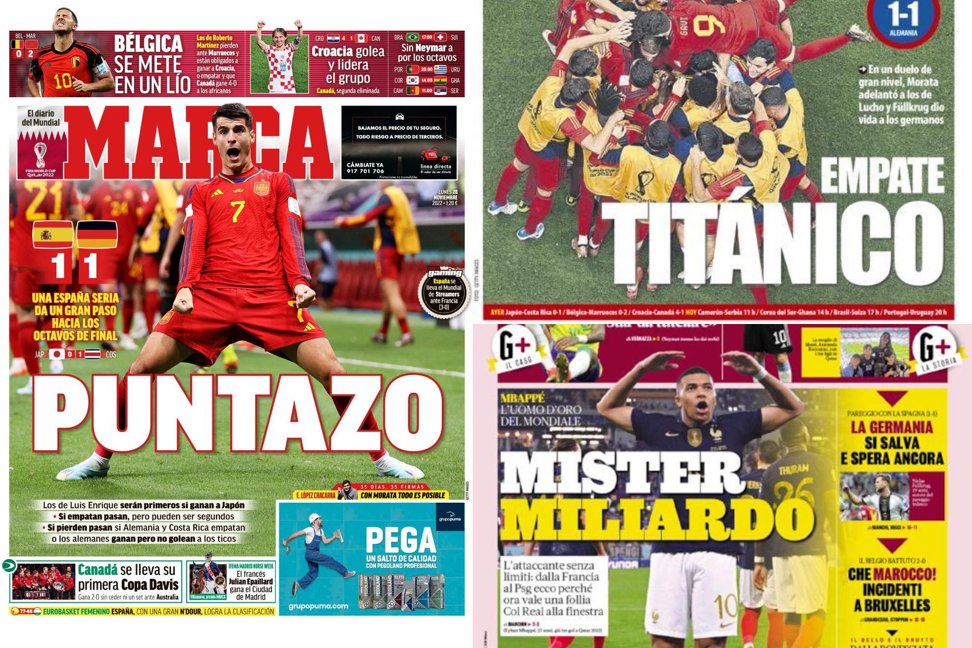 Así ve la prensa mundial el empate de España ante Alemania