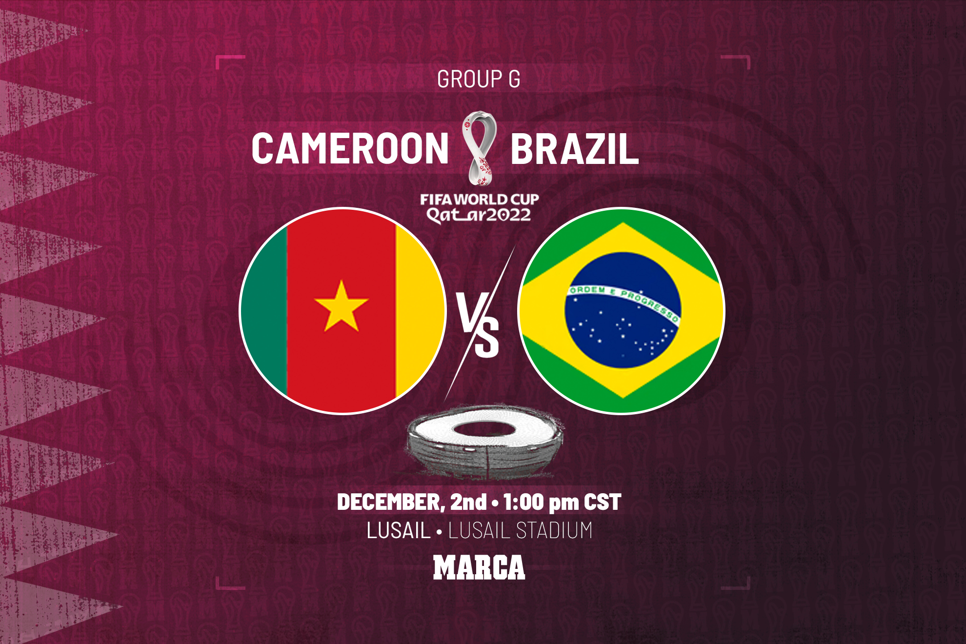 Cameroon - Brazil Game Time