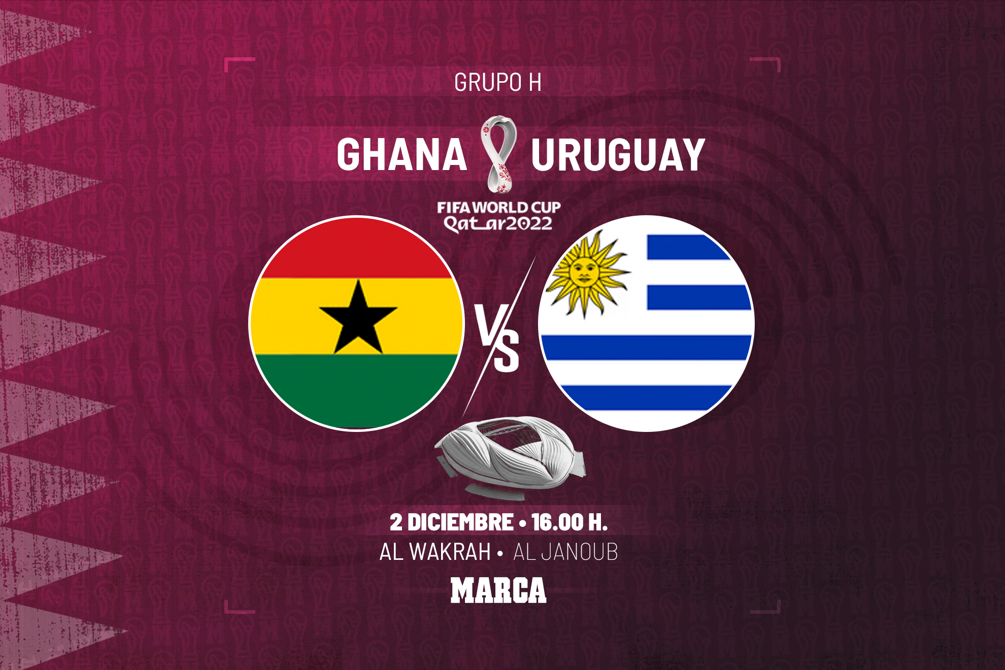 Ghana vs Uruguay del Mundial de Qatar 2022