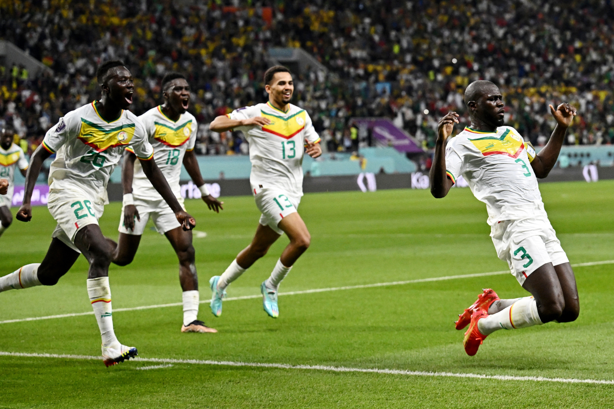 Koulibaly celebra la anotación con la que Senegal recuperó la ventaja | Reuters