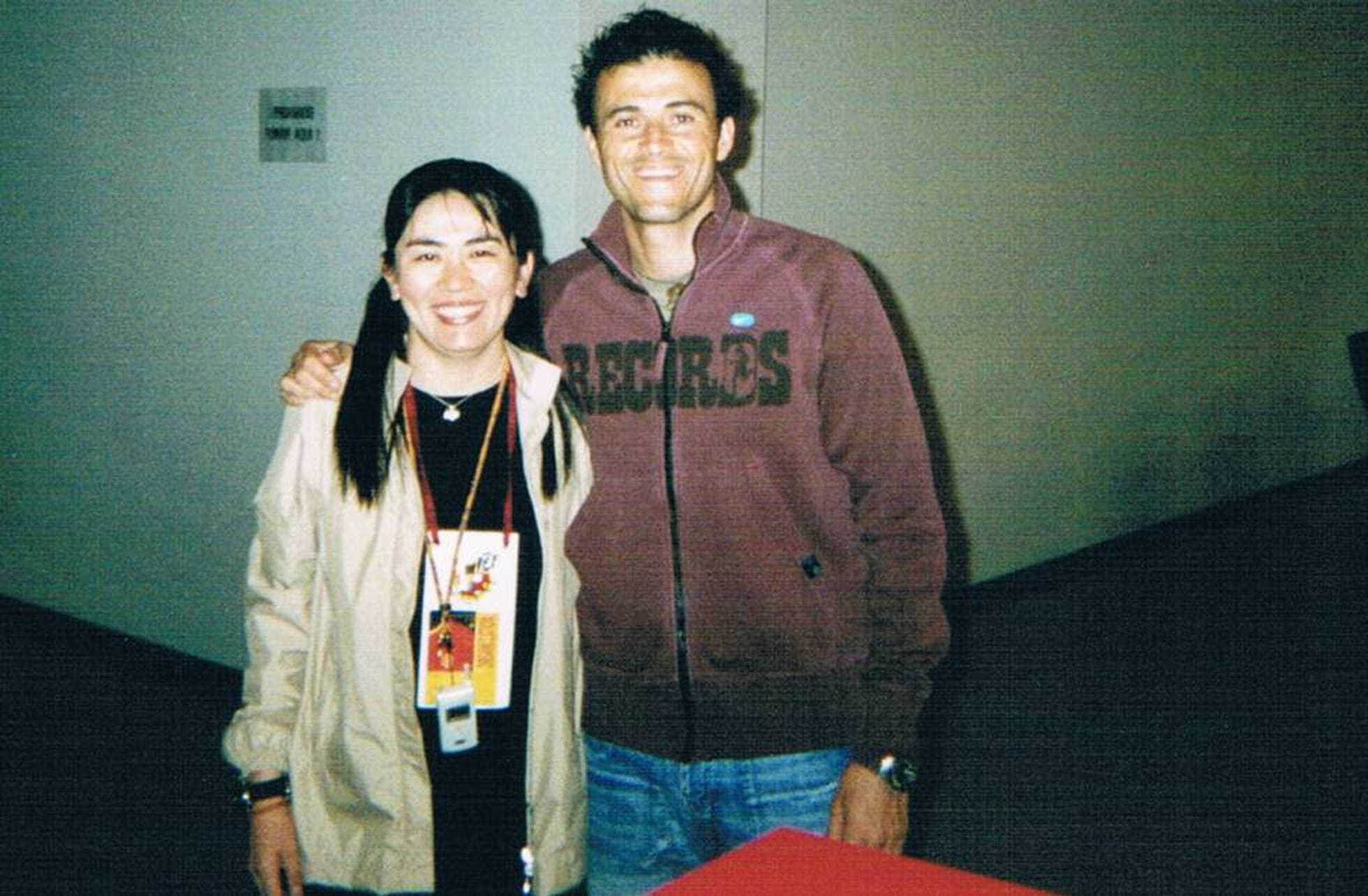 Yuriko Saeko, con Luis Enrique.