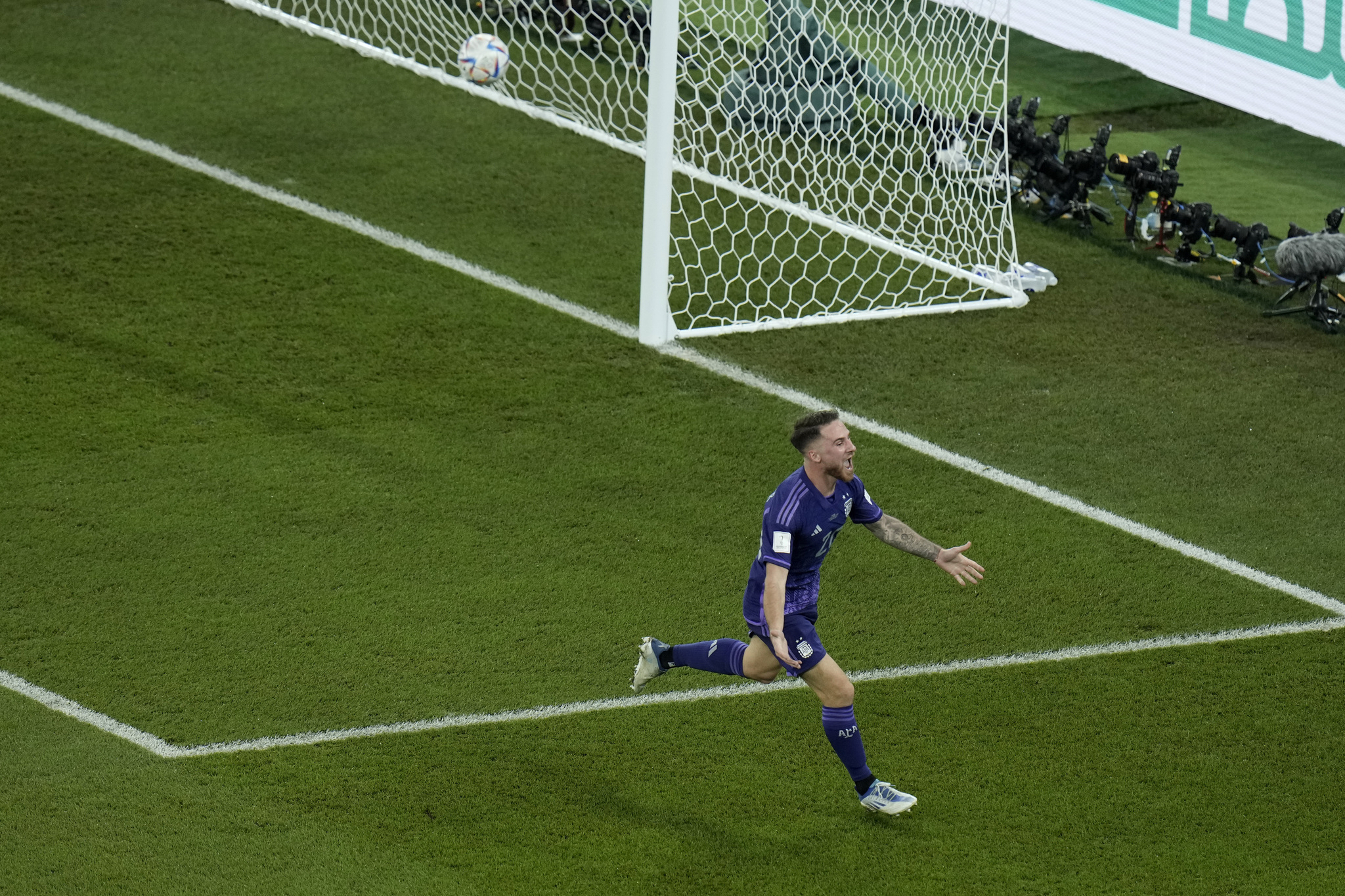 Argentina's Alexis Mac Allister celebrates after scoring 