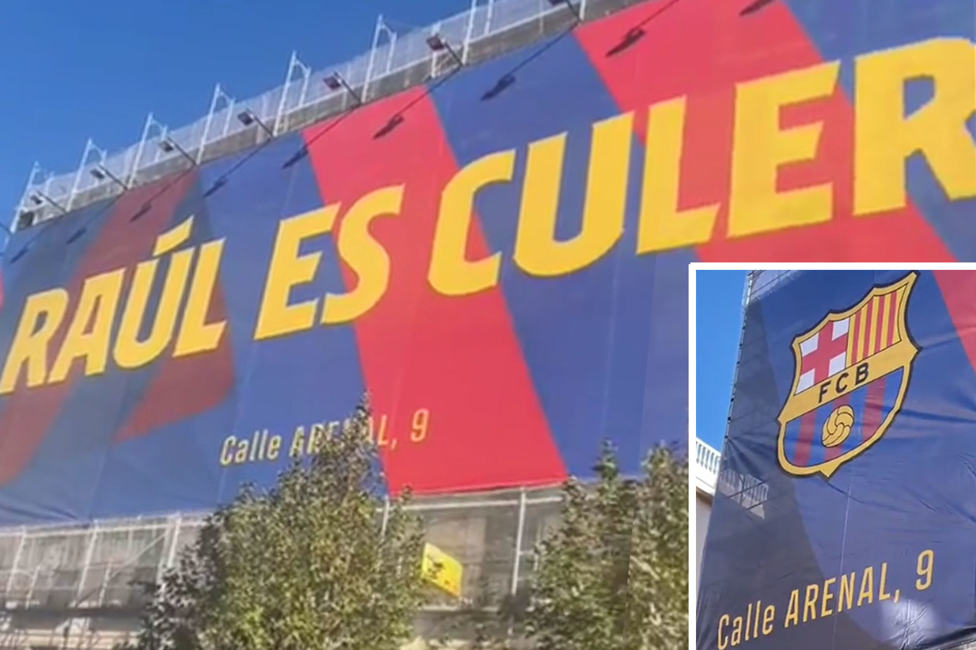 Laporta vuelve a 'liarla' con un enorme cartel publicitario en Madrid: "Raúl, Iker y Guti son culers"