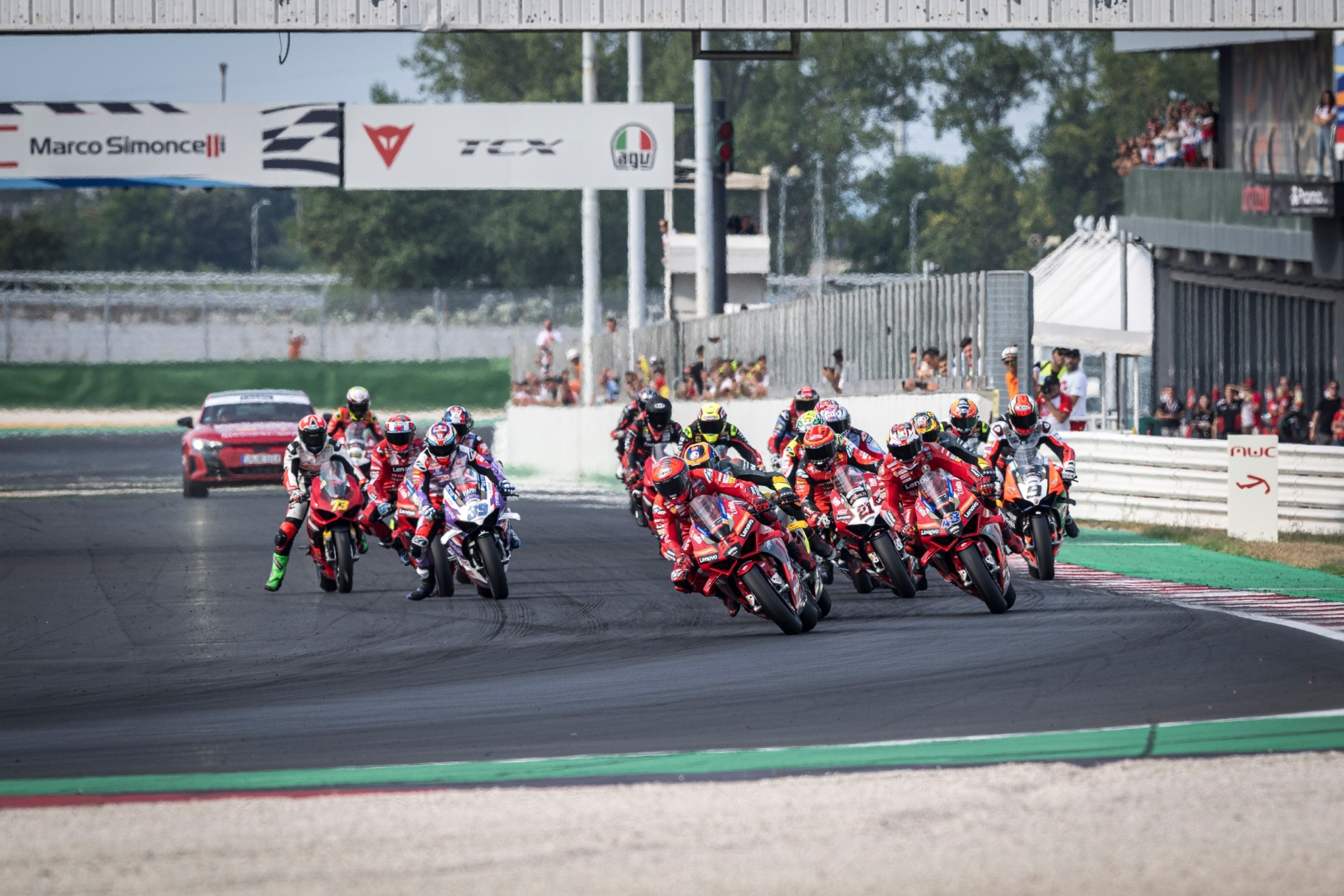 Todas las Ducati de MotoGP y Superbike, en una carrera en Misano este 2022.