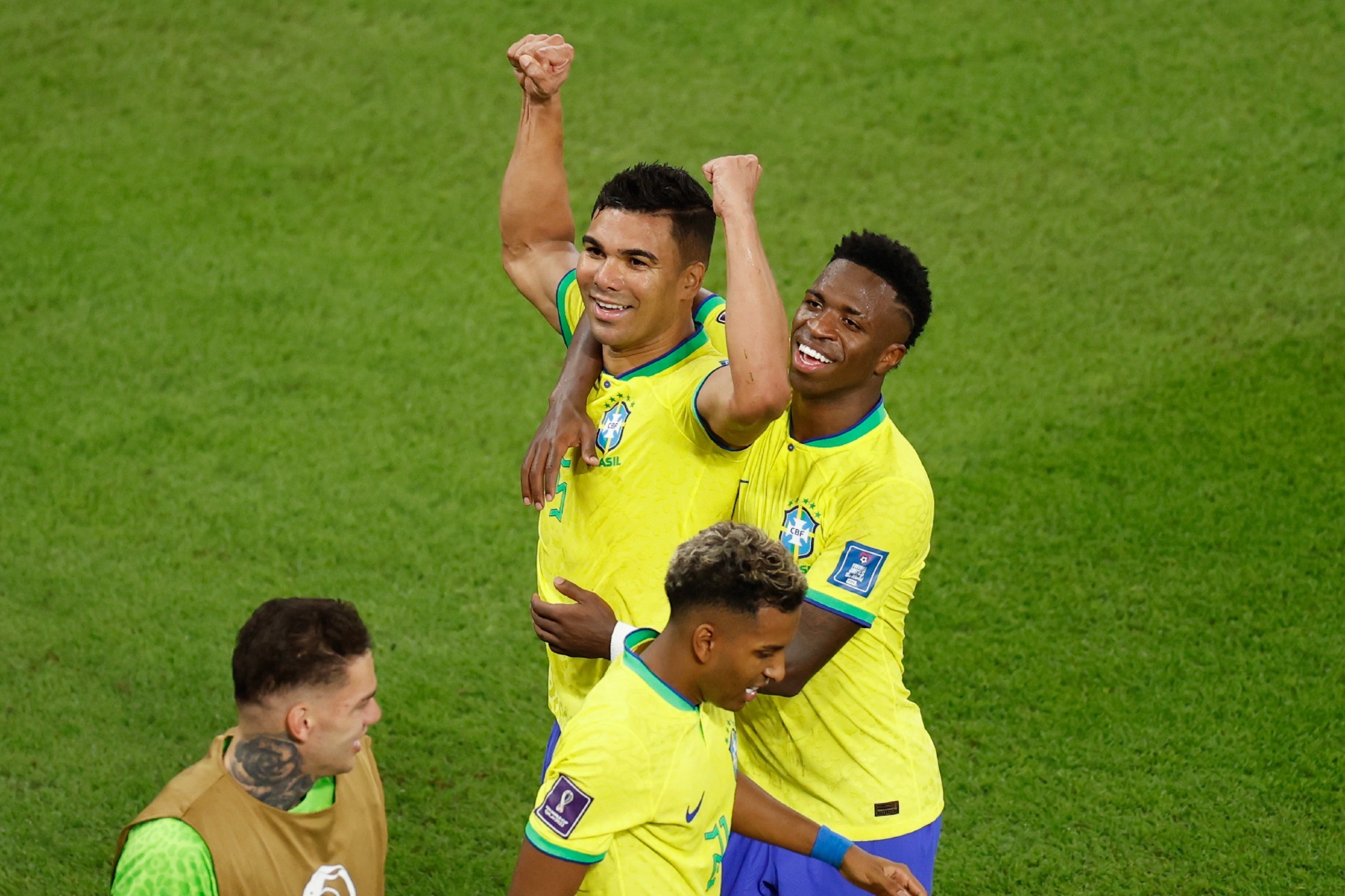 Casemiro celebra el gol que anotó ante Suiza | EFE