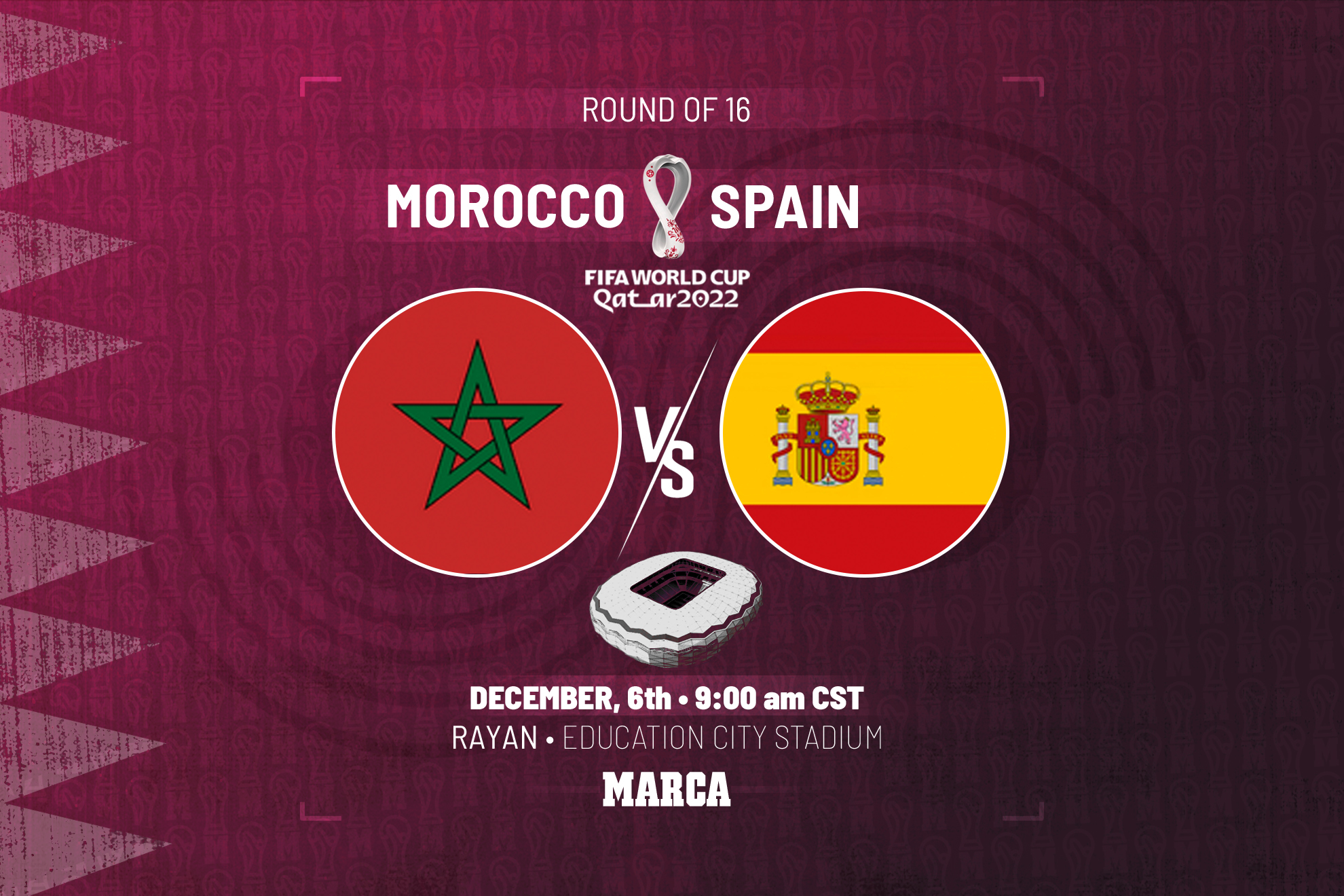 Morocco - Spain Game time