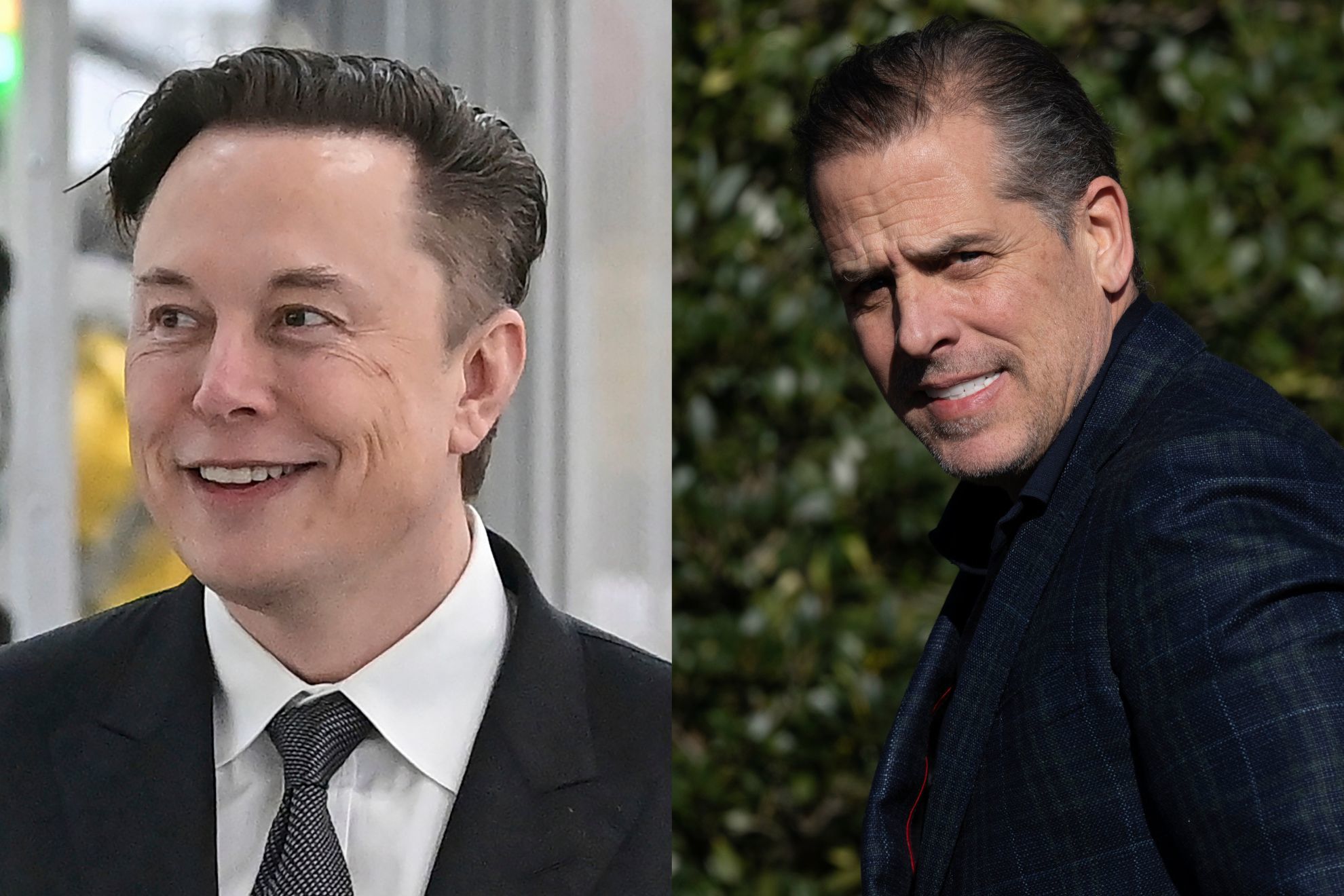 Elon Musk (left) and Hunter Biden (right)