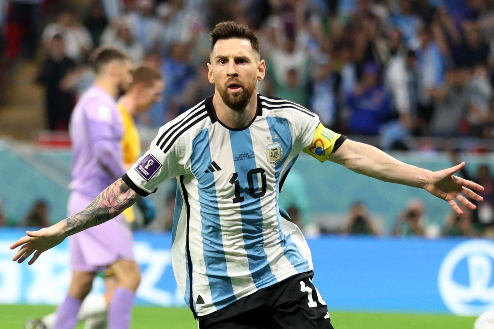 Leo Messi anota por primera vez en una fase de eliminación directa en un Mundial | Reuters