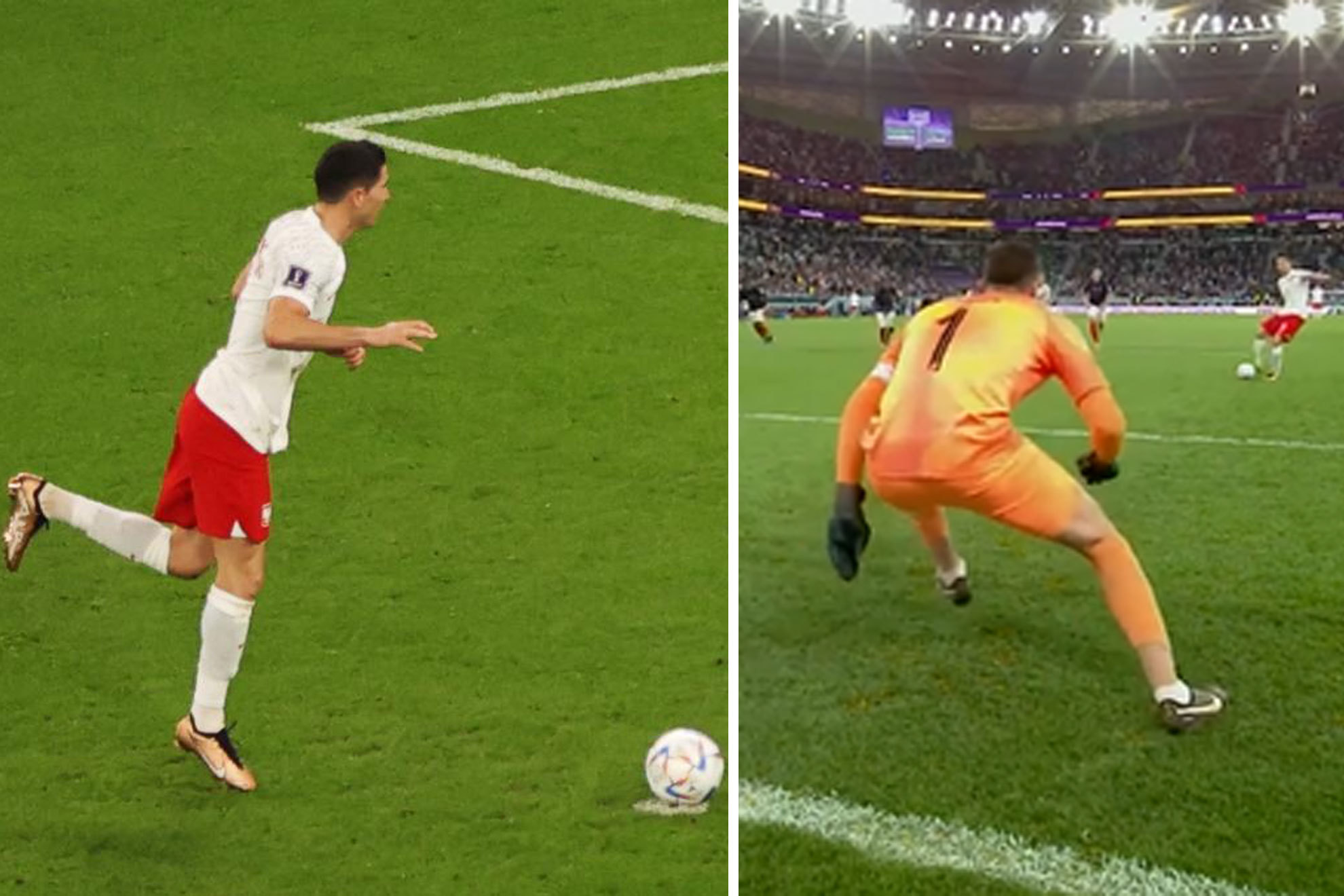 Lewandowski se juega un penalti con 'paradinha', lo falla, toca repetirlo... ¡y vuelve a hacer lo mismo!