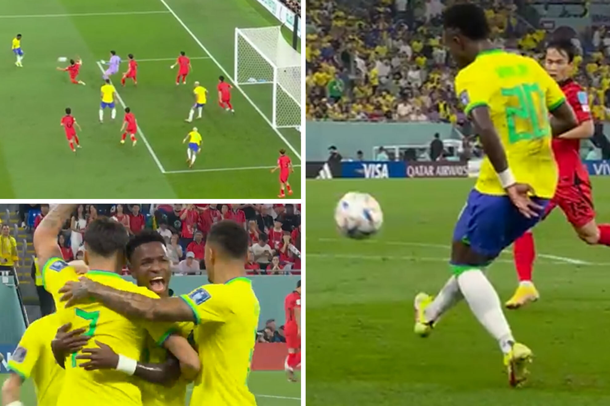Vinicius muestra su versión más 'fina' ante Corea: gol y asistencia de salón
