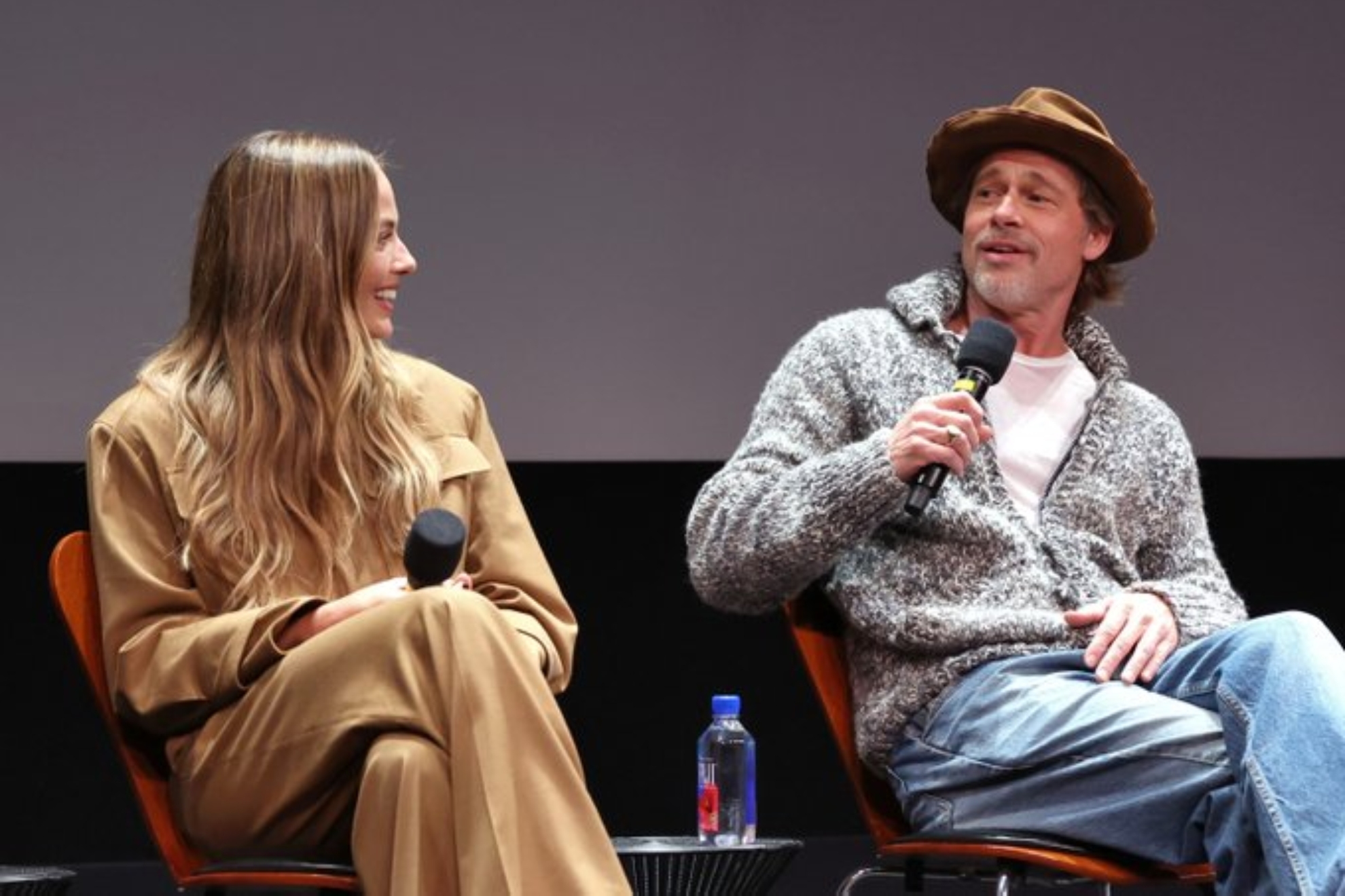 Margot Robbie and Brad Pitt at a 'Babylon' Q&A in Los Angeles