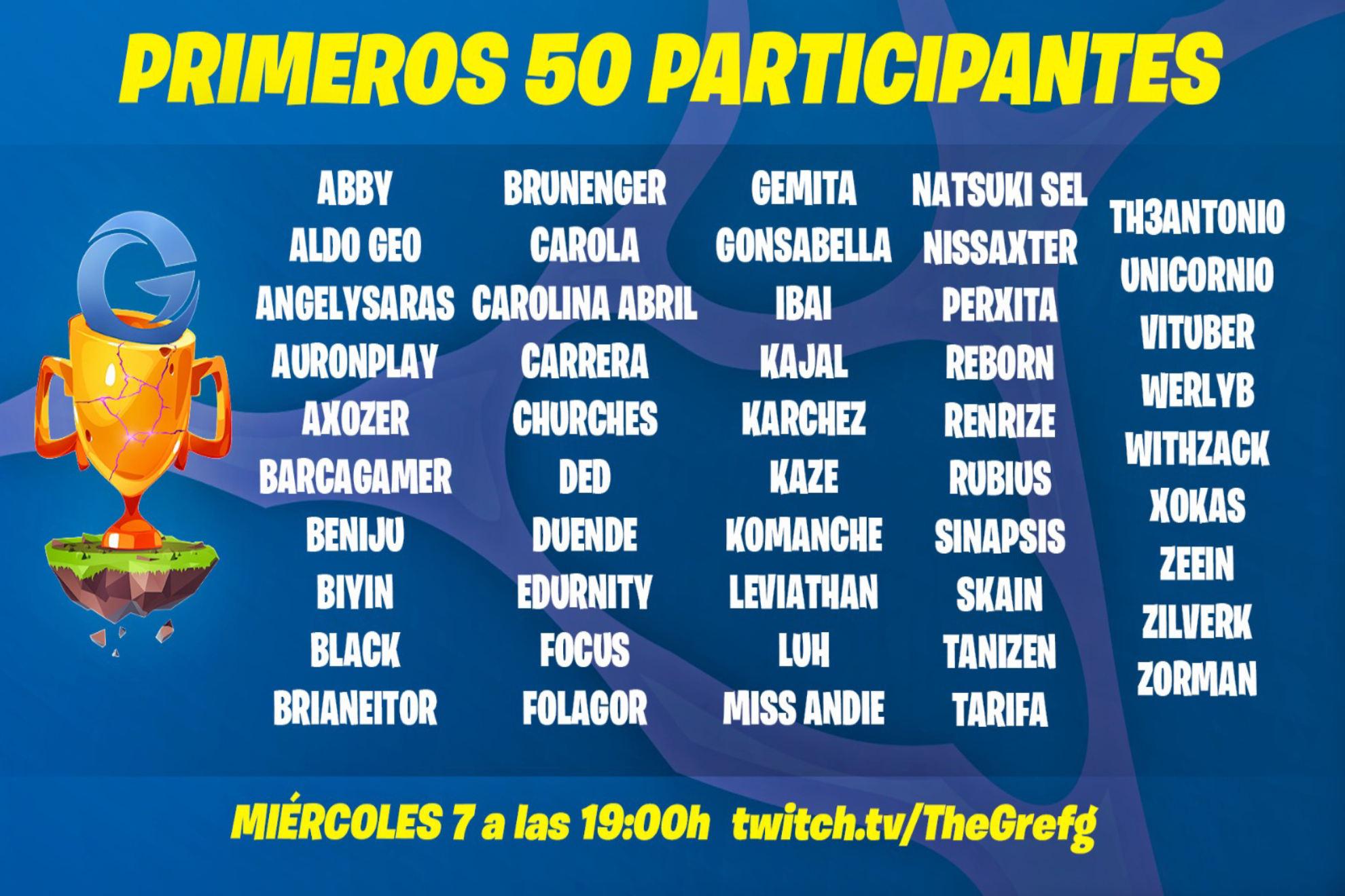 Estos son los 50 primeros jugadores del torneo de TheGrefg
