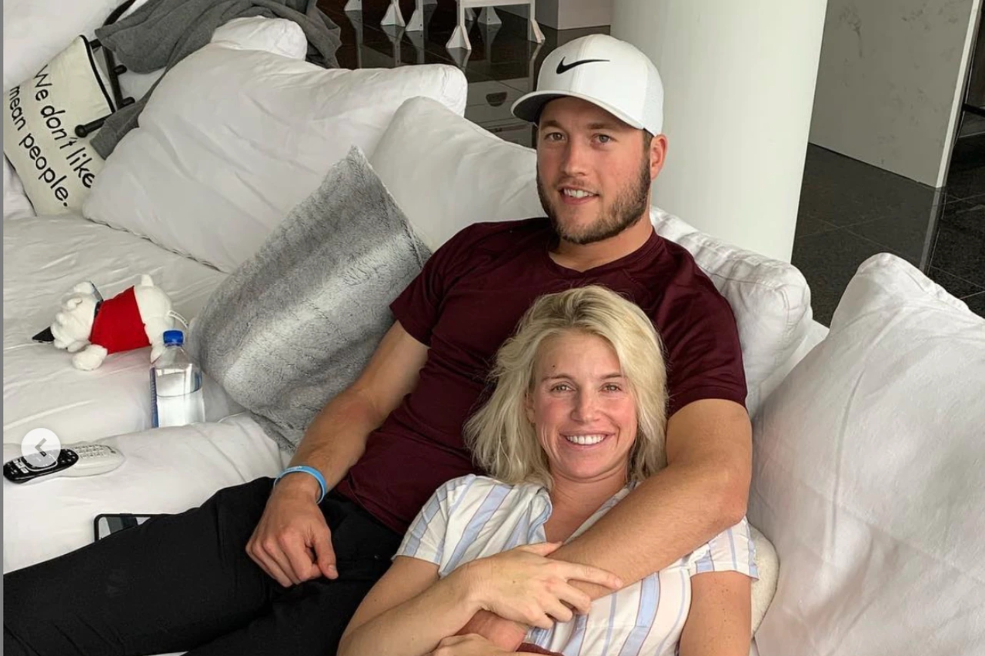 Kelly Stafford, wife of Los Angeles Rams quarterback Matthew Stafford,  resting after undergoing brain surgery last year.