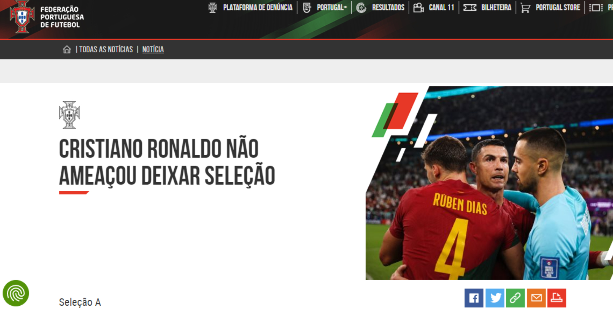 Nueva polmica en la Seleccin de Portugal: Publican que Cristiano Ronaldo quiso irse de la concentracin