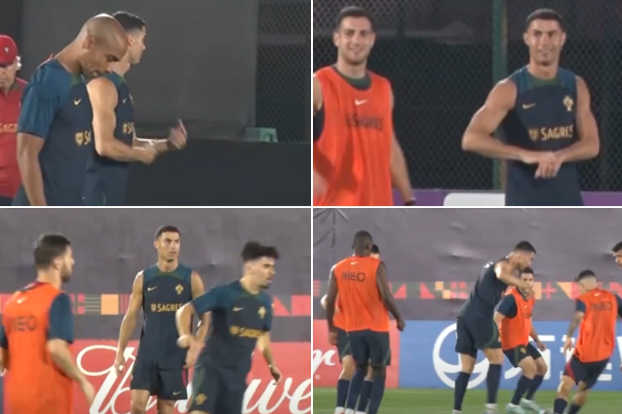 Los gestos de Cristiano en el entrenamiento de Portugal