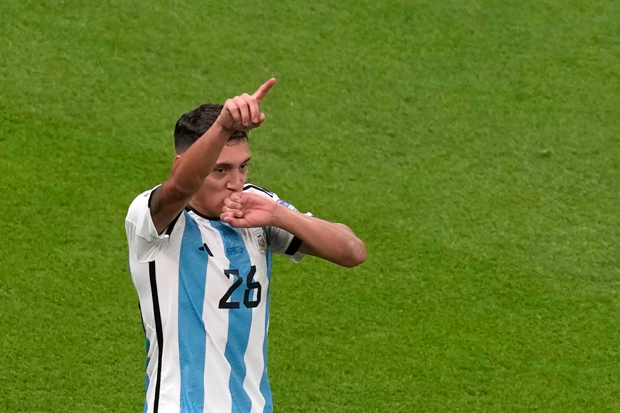 Nahuel Molina celebra su gol ante los Países Bajos/AP