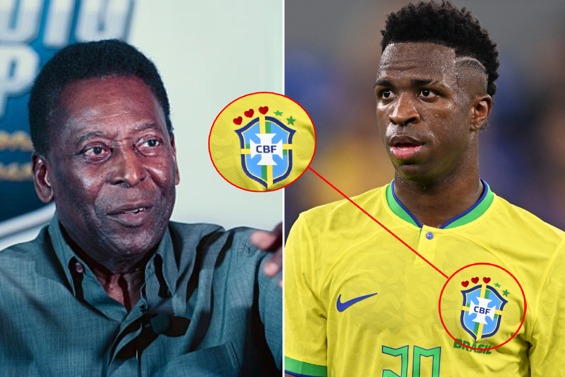 An emotional tribute for Pele: Swapping three of Brazil's stars for hearts
