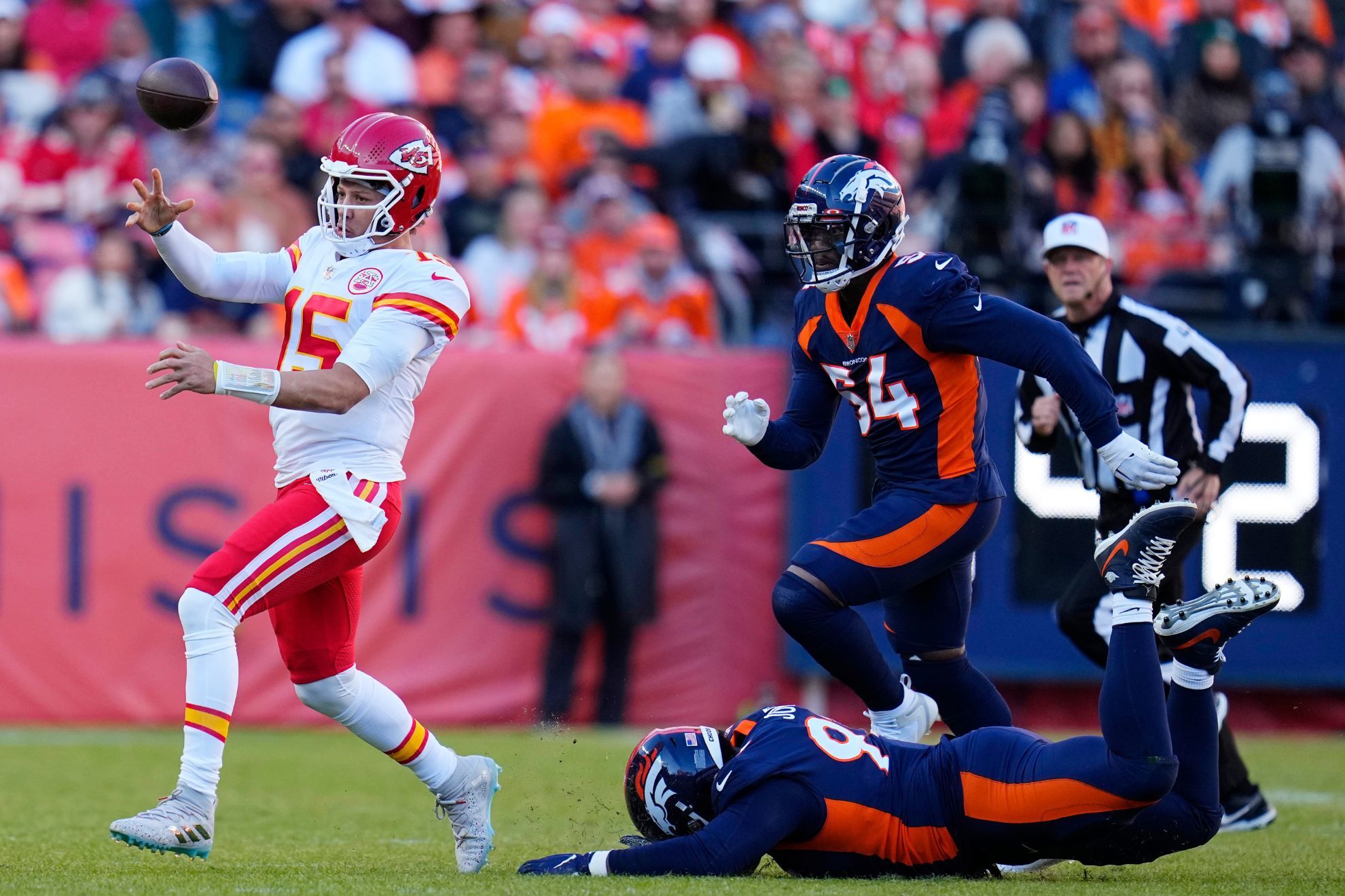 Patrick Mahomes, Kansas City Chiefs quarterback at Denver Broncos
