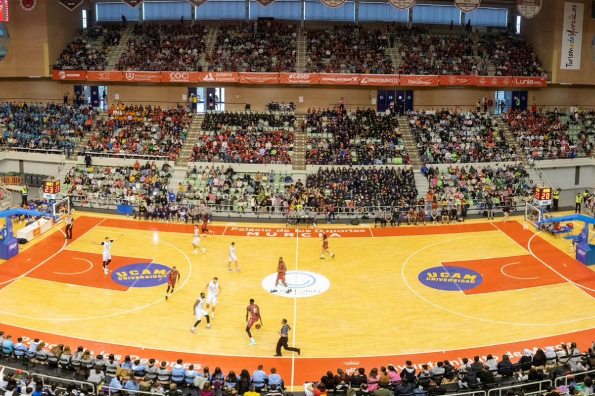 Panorámica del Palacio de Deportes de Murcia durante el encuentro.