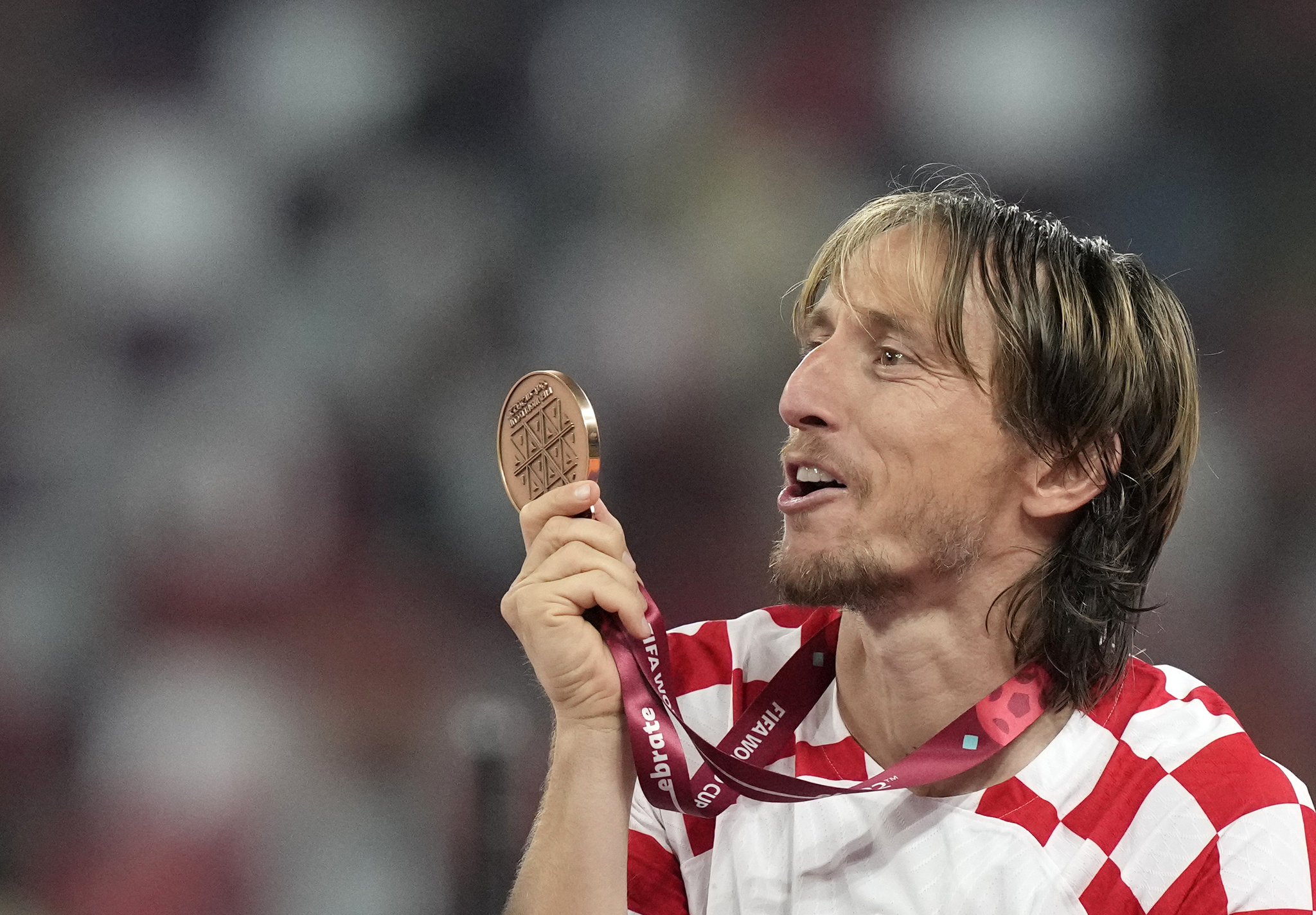 Modric and his bronze medal.