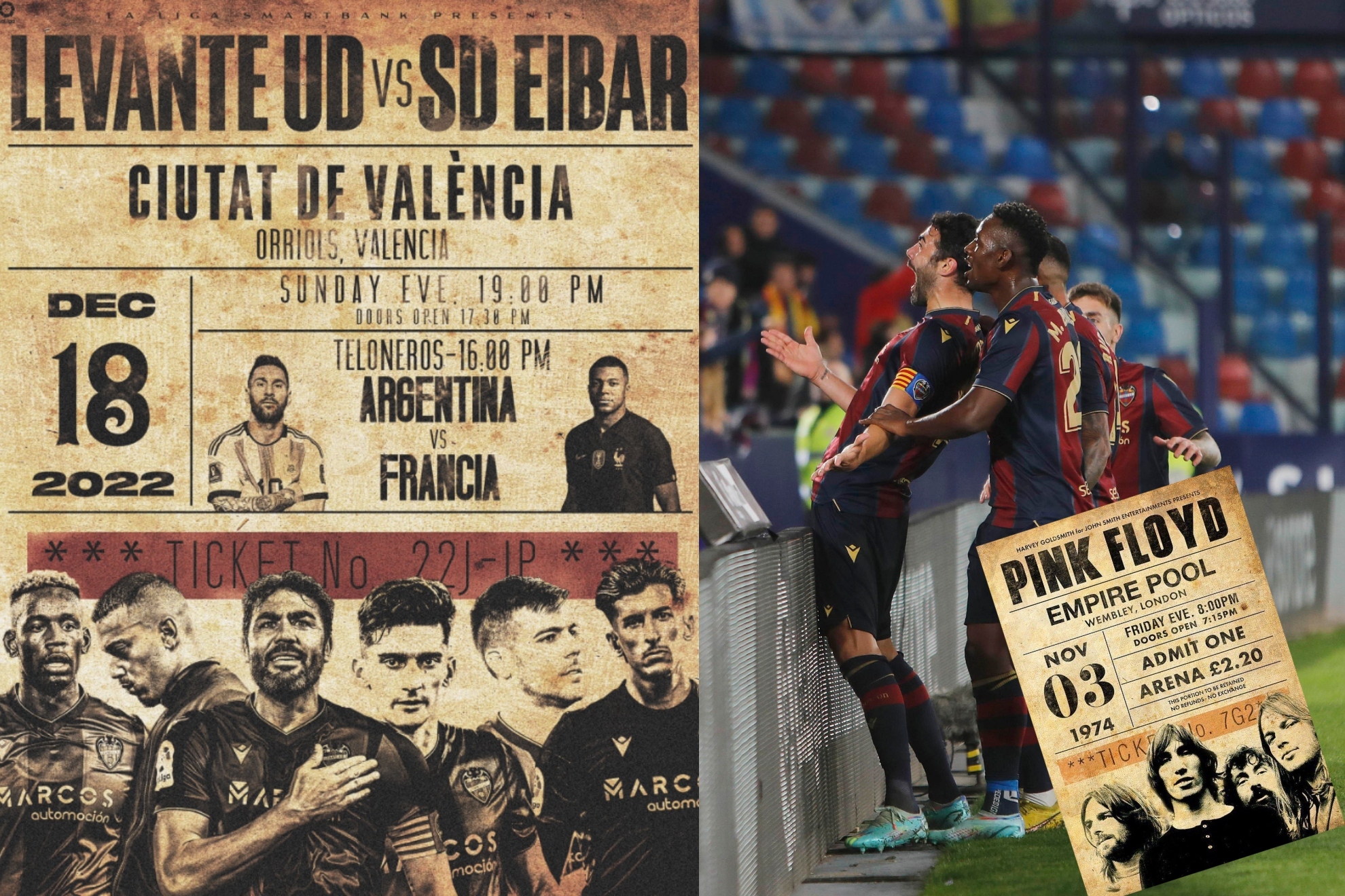El Levante anuncia su partido ante el Eibar... con Messi y Mbapp como teloneros!!