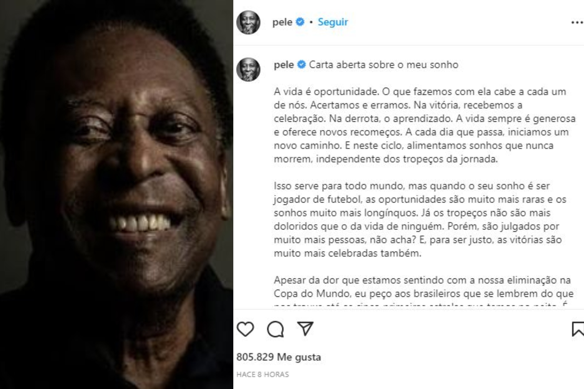 Pele's open letter: Brazil's sixth star has just been postponed