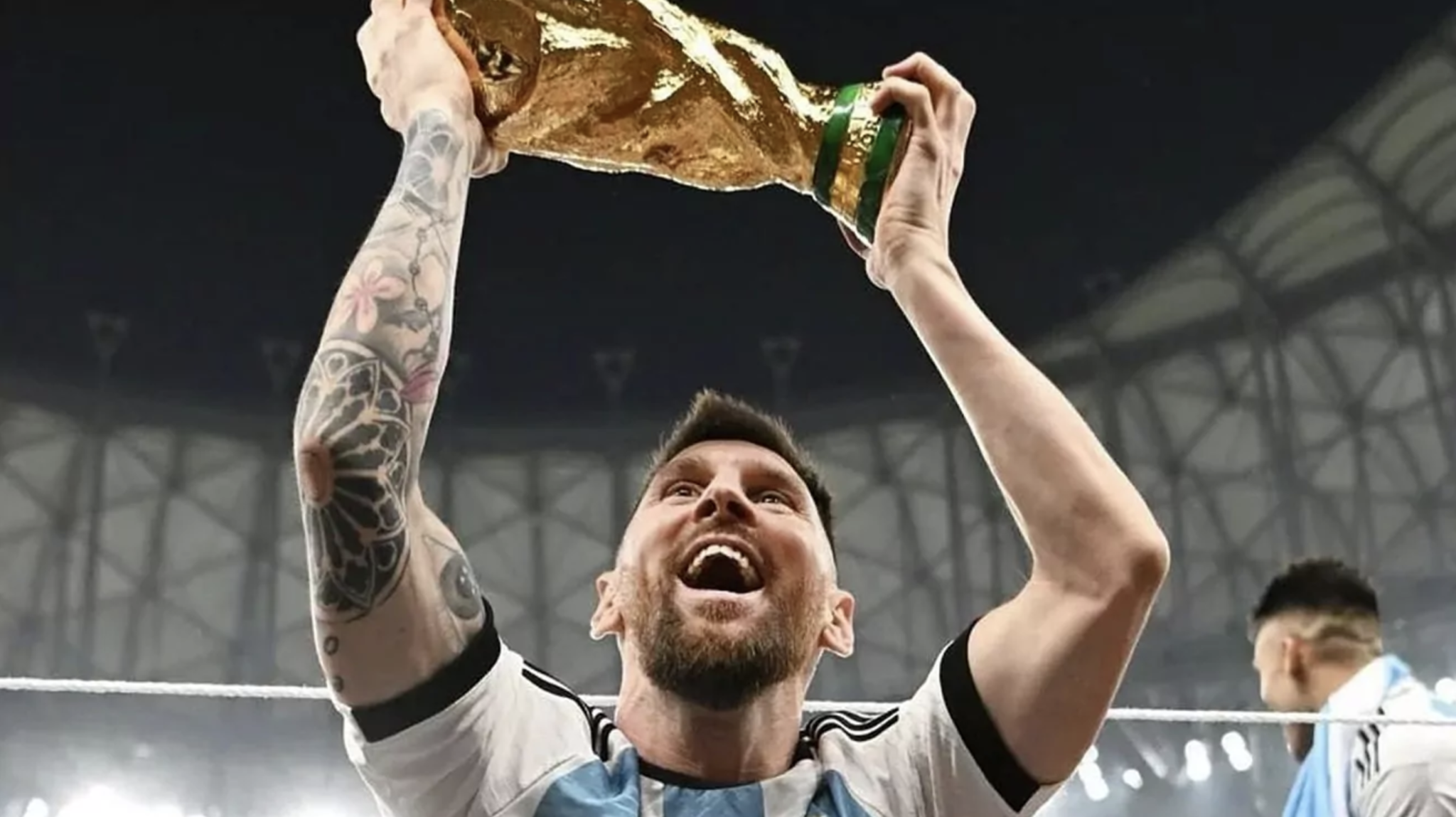 Messi with the World Cup