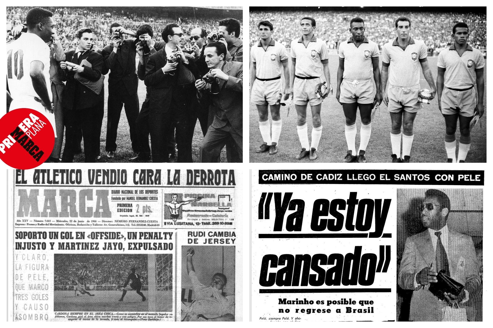 Los partidos de Pelé en España: 'jogo bonito', porterías rotas, multas, homenajes, 'paradinhas' y golazos