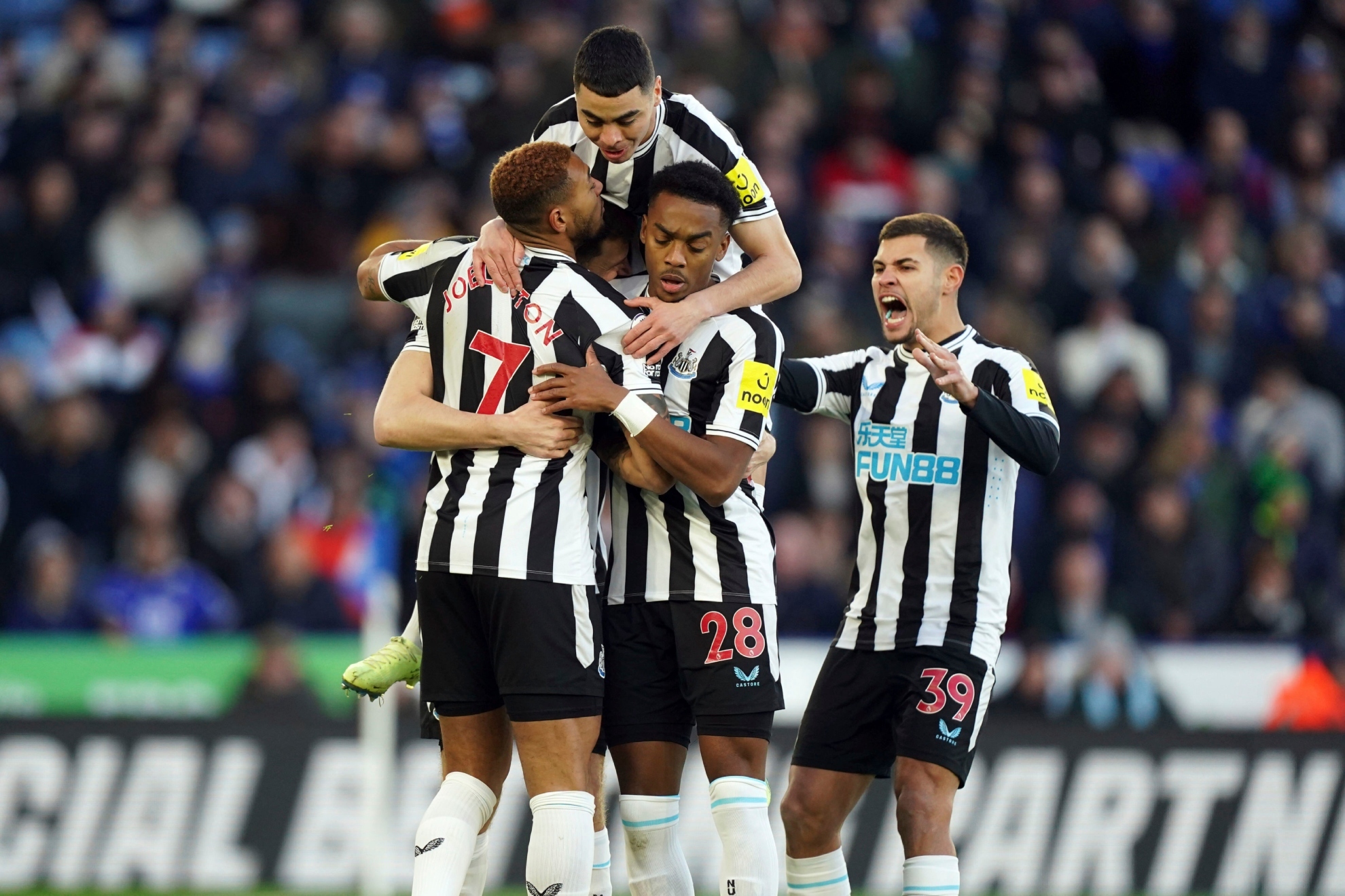 Newcastle celebrate a goal