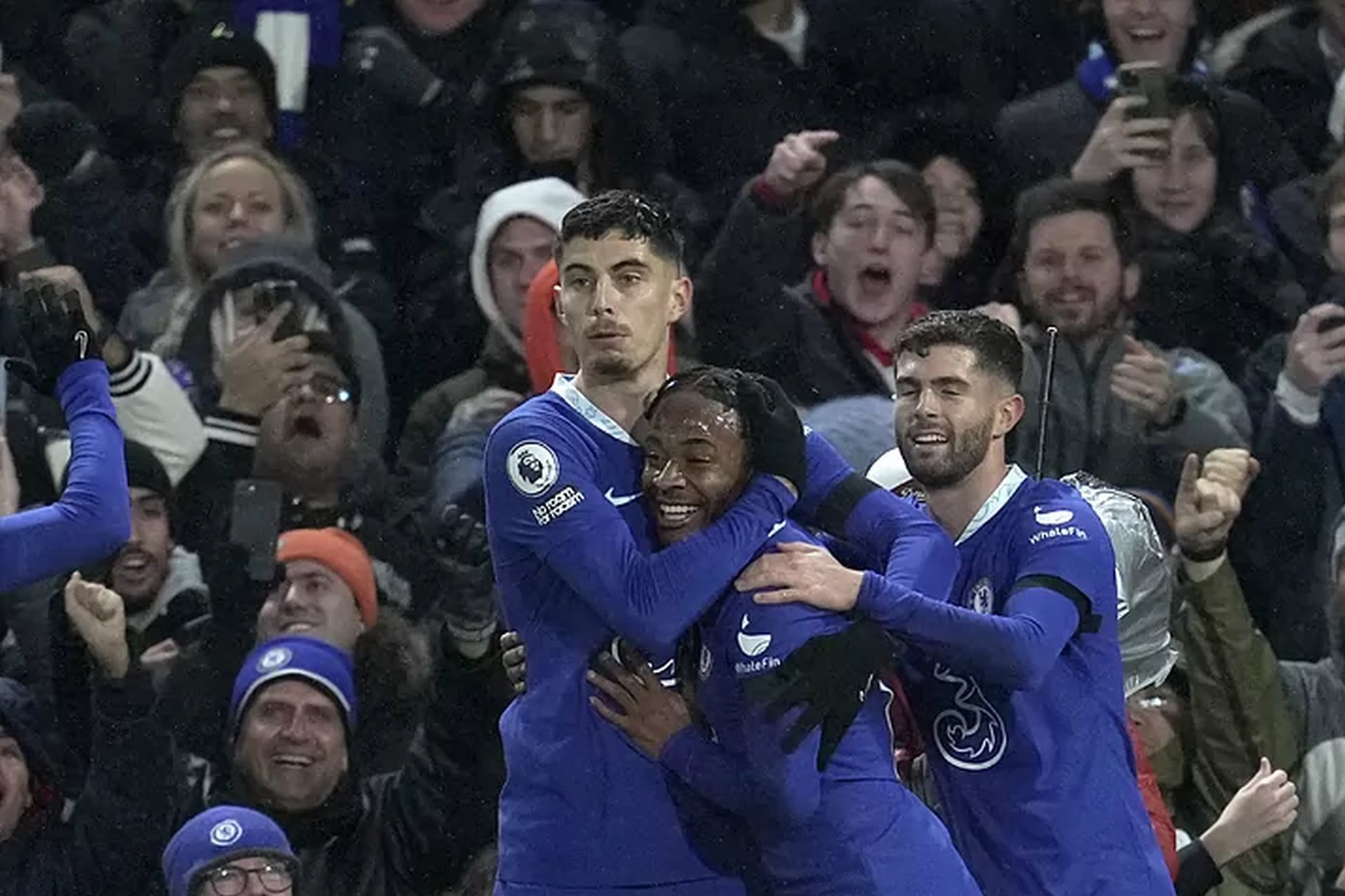 Chelsea celebrate a goal against Bournemouth