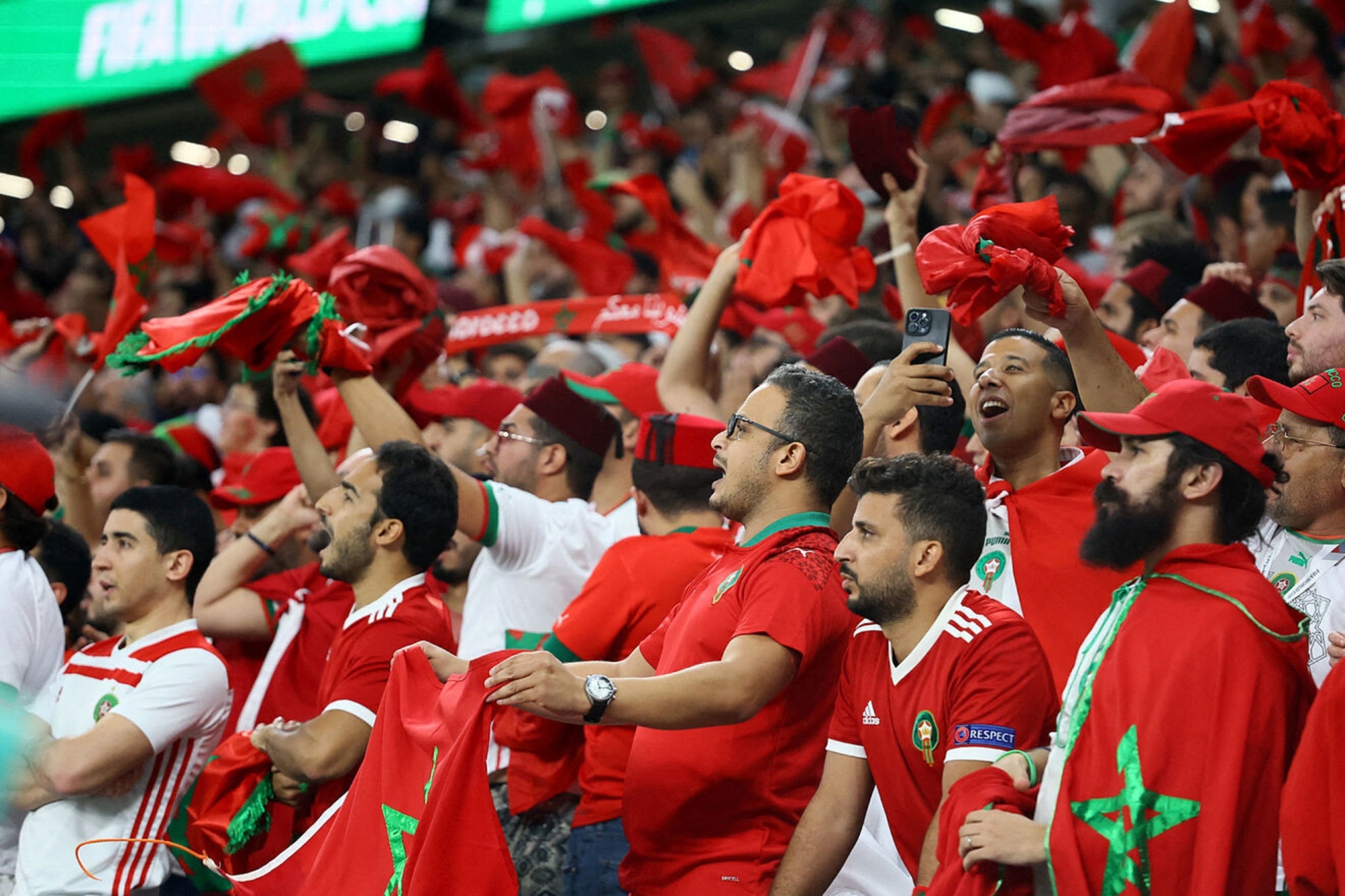 Aficionados de Marruecos, durante el Mundial