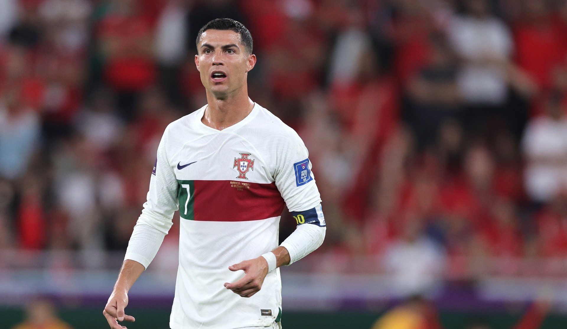 Cristiano Ronaldo con Portugal durante un partido en el pasado Mundial.
