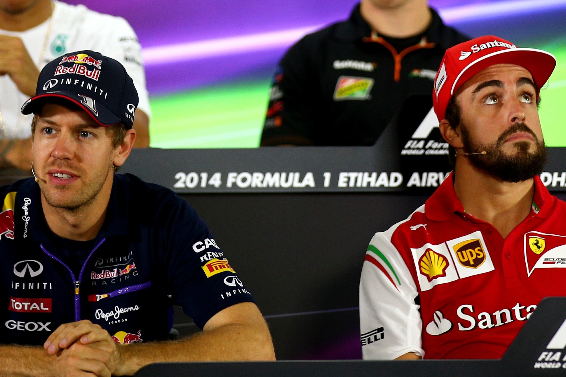 Vettel, cuando estaba en Red Bull, y Alonso, en Ferrari, en 2014.