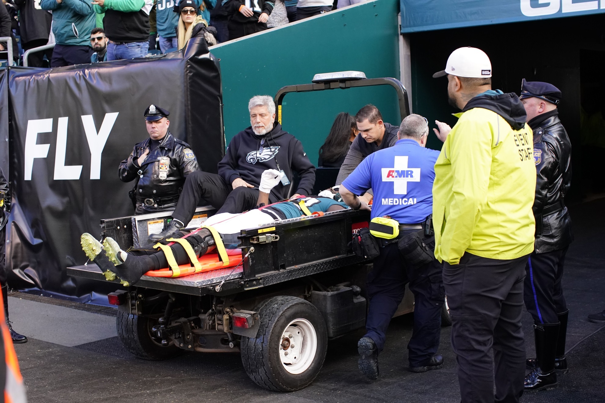 Josh Sweat injured Philadelphia EaglesNew Orleans Saints NFL football