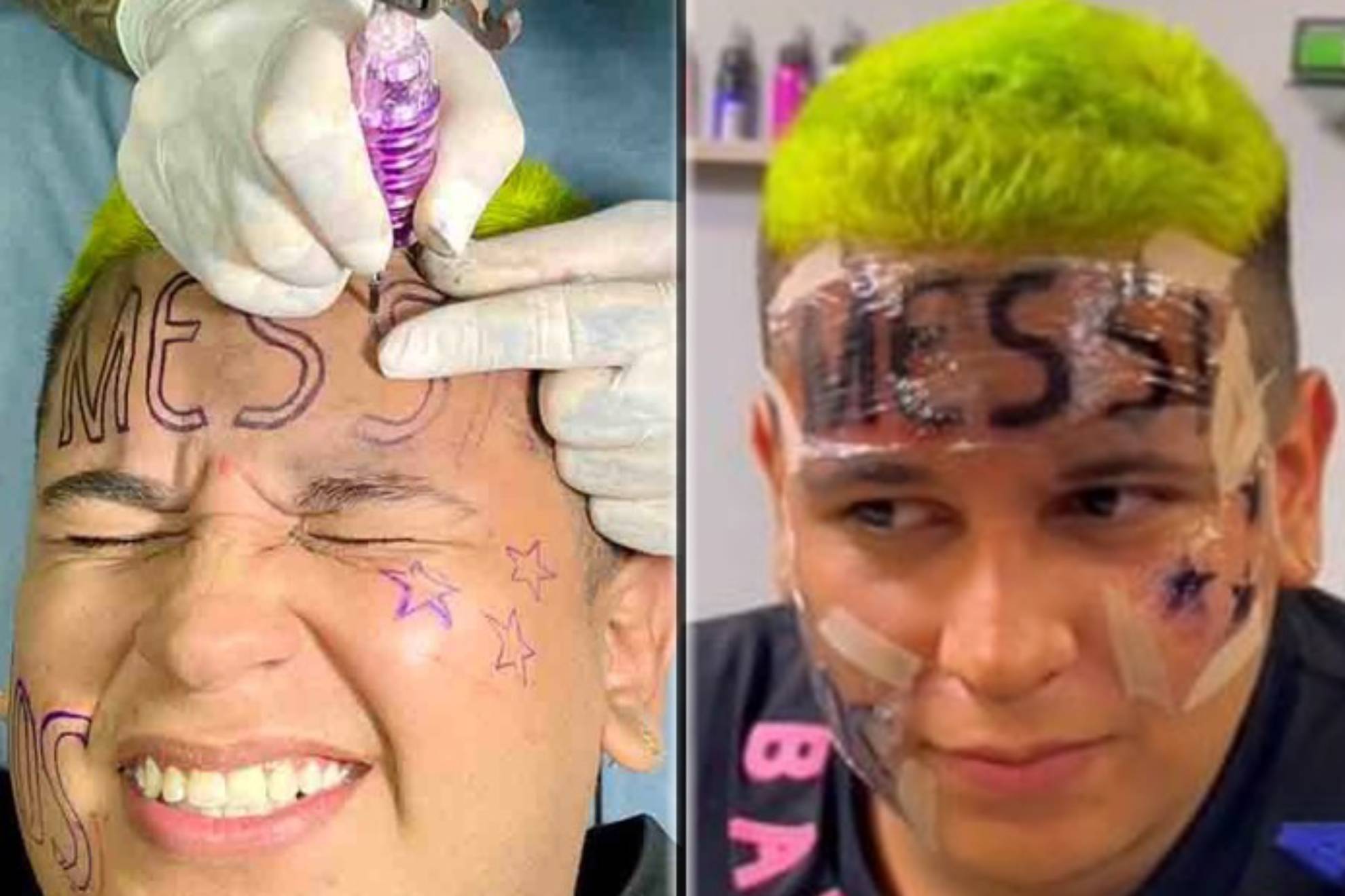 Influencer regrets Messi face tattoo