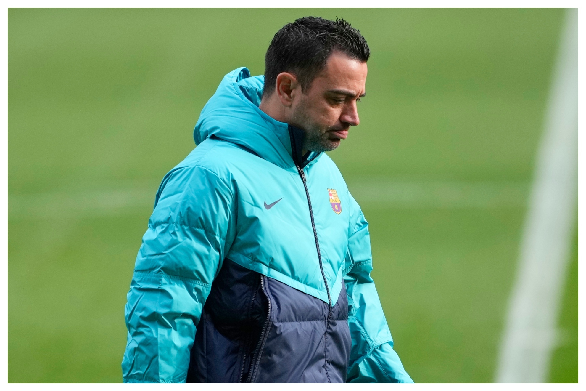 Xavi, en un entrenamiento del Barcelona.