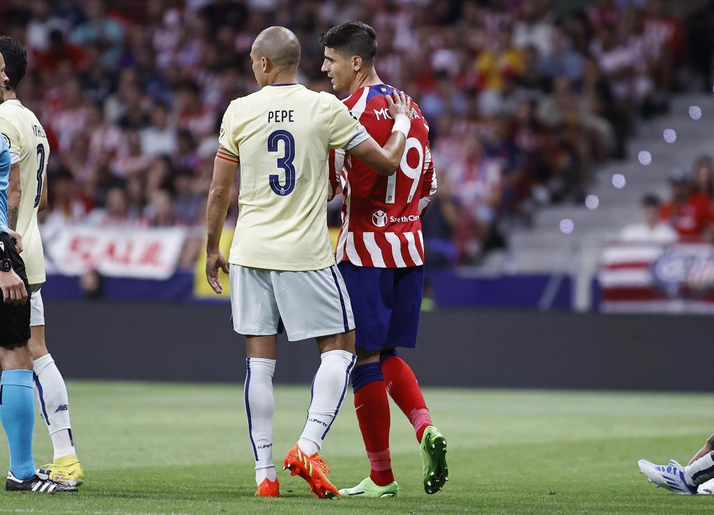 Pepe, junto a lvaro Morata en el duelo de Champions entre Atleti y Oporto