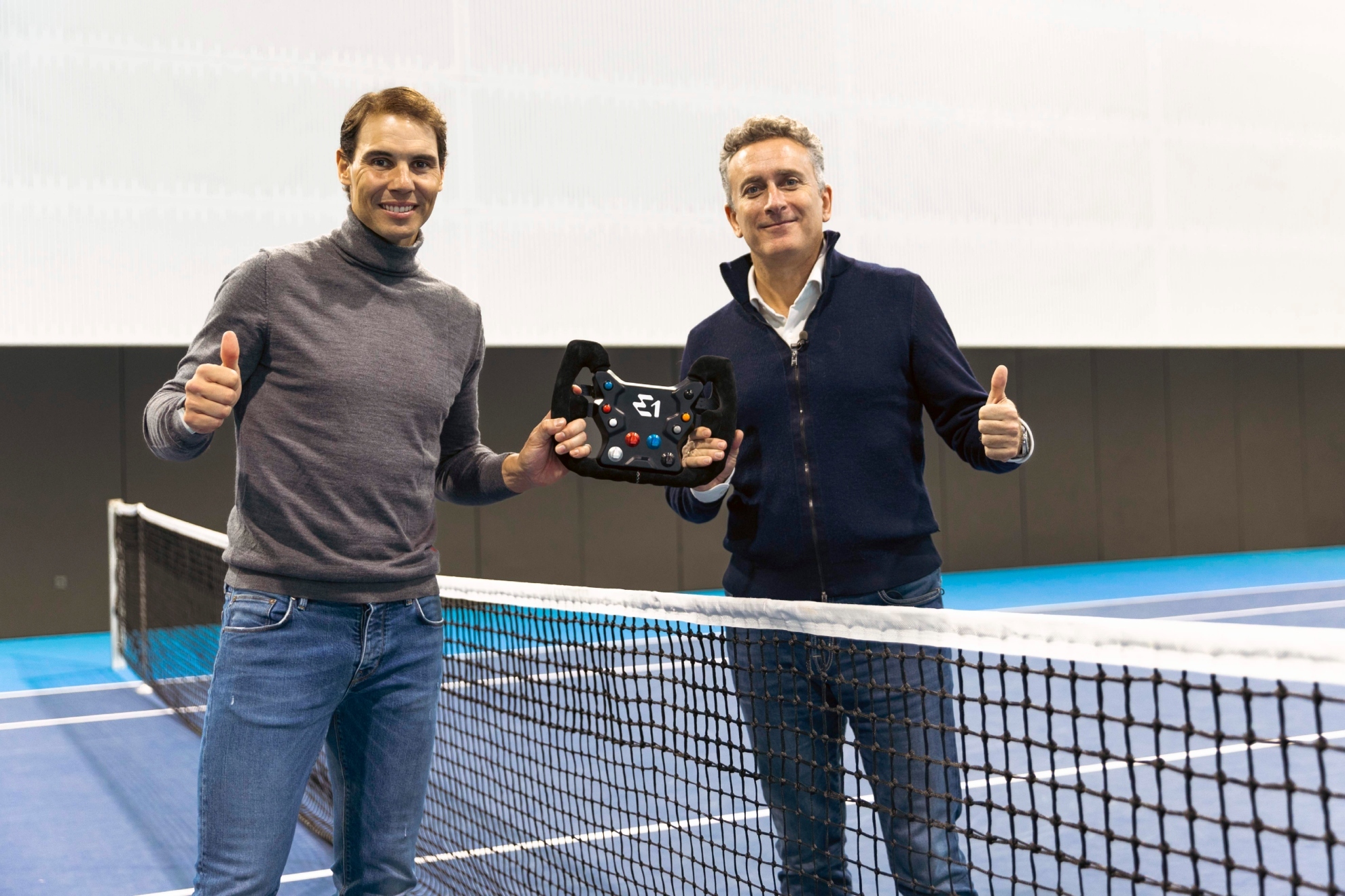 Rafa Nadal y Alejandro Agag, cofundador y presidente de E1