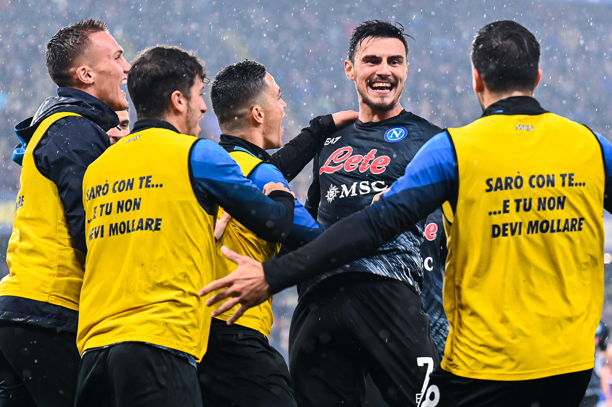 Los jugadores del Napoli celebran un gol ante la Sampdoria.