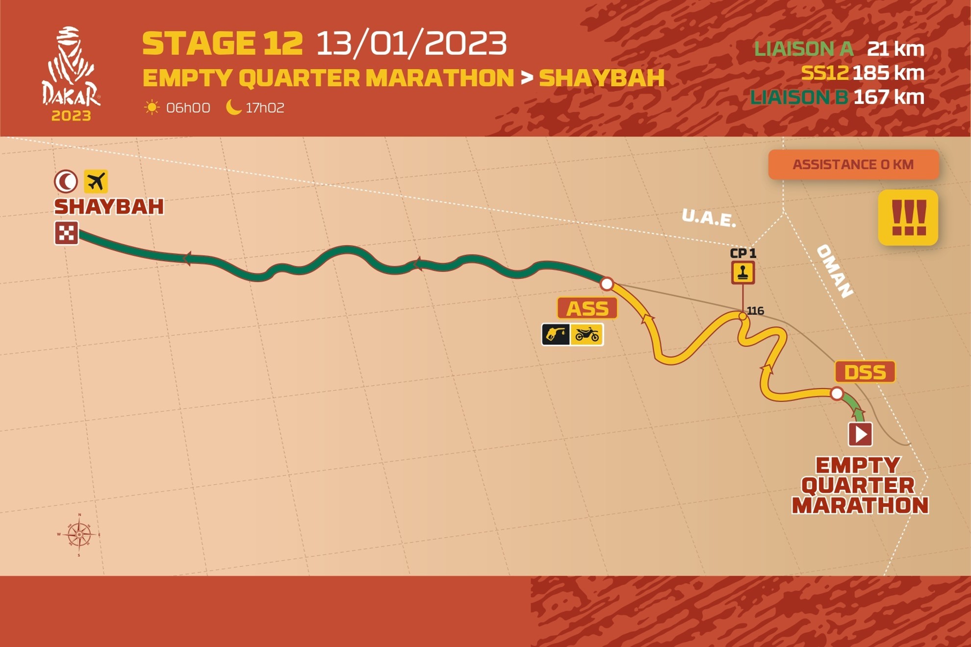 Mapa con el recorrido de la etapa 12 del Rally Dakar.